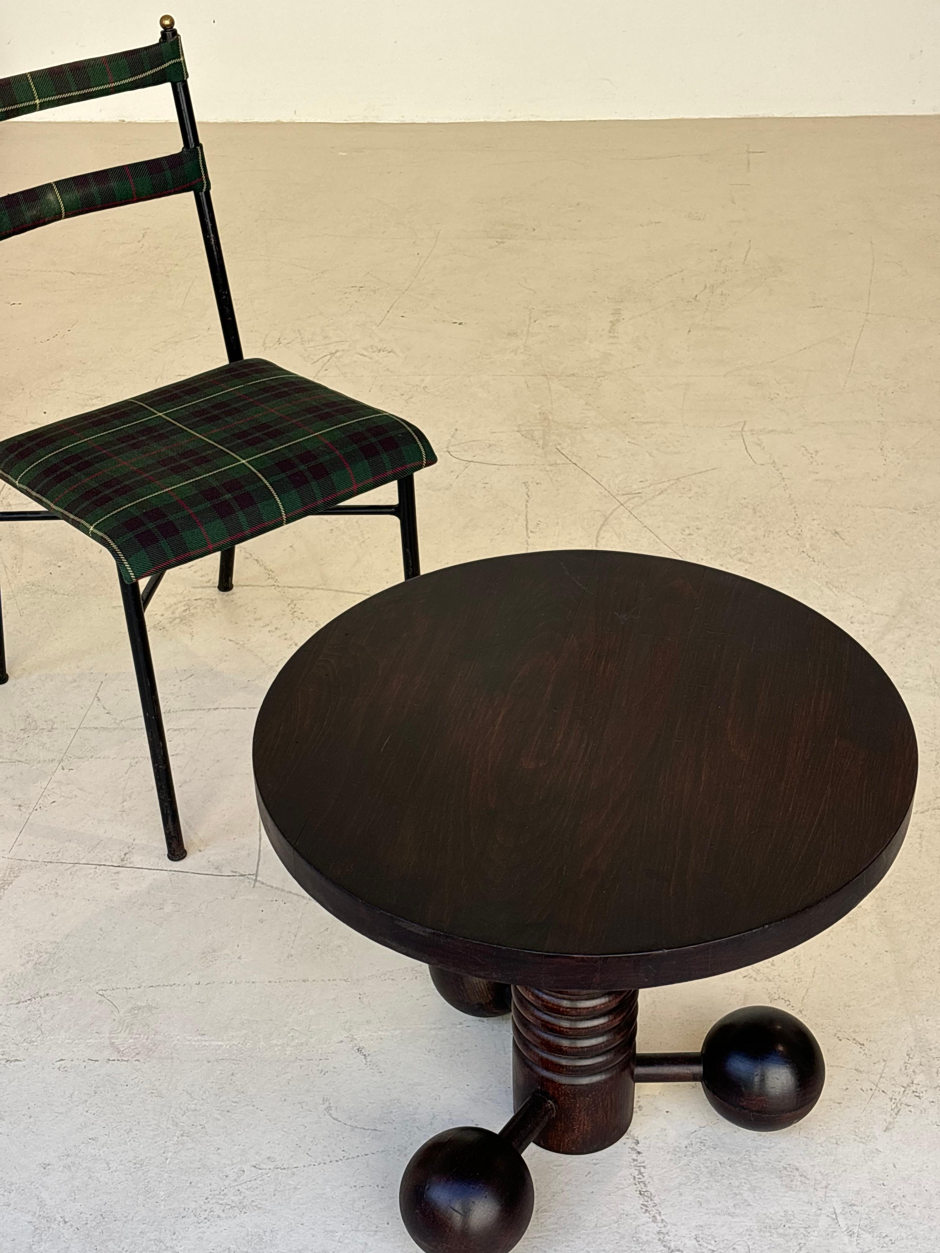 Side table by Charles Dudouyt in oak circa 1950 for la gentilhommière