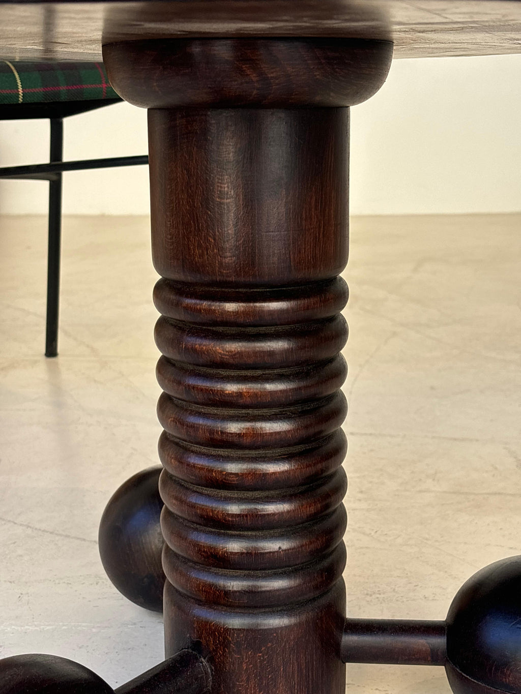 Side table by Charles Dudouyt in oak circa 1950 for la gentilhommière