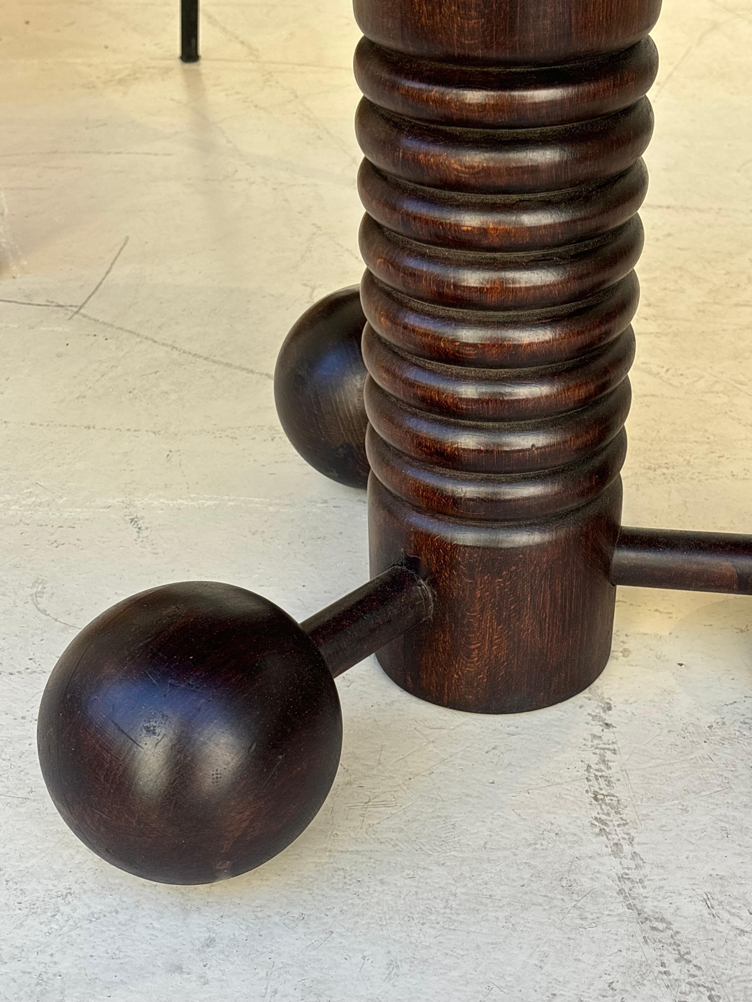 Side table by Charles Dudouyt in oak circa 1950 for la gentilhommière