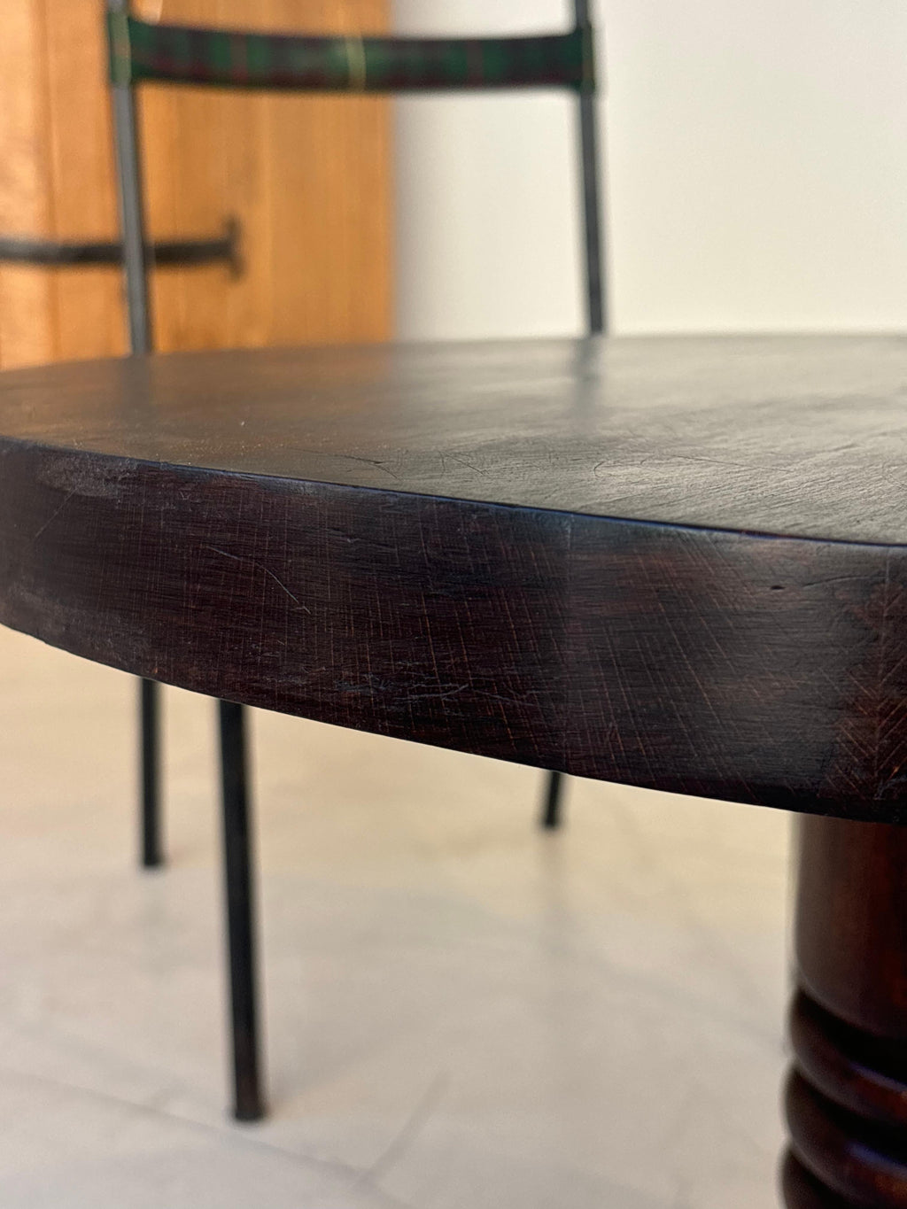 Side table by Charles Dudouyt in oak circa 1950 for la gentilhommière