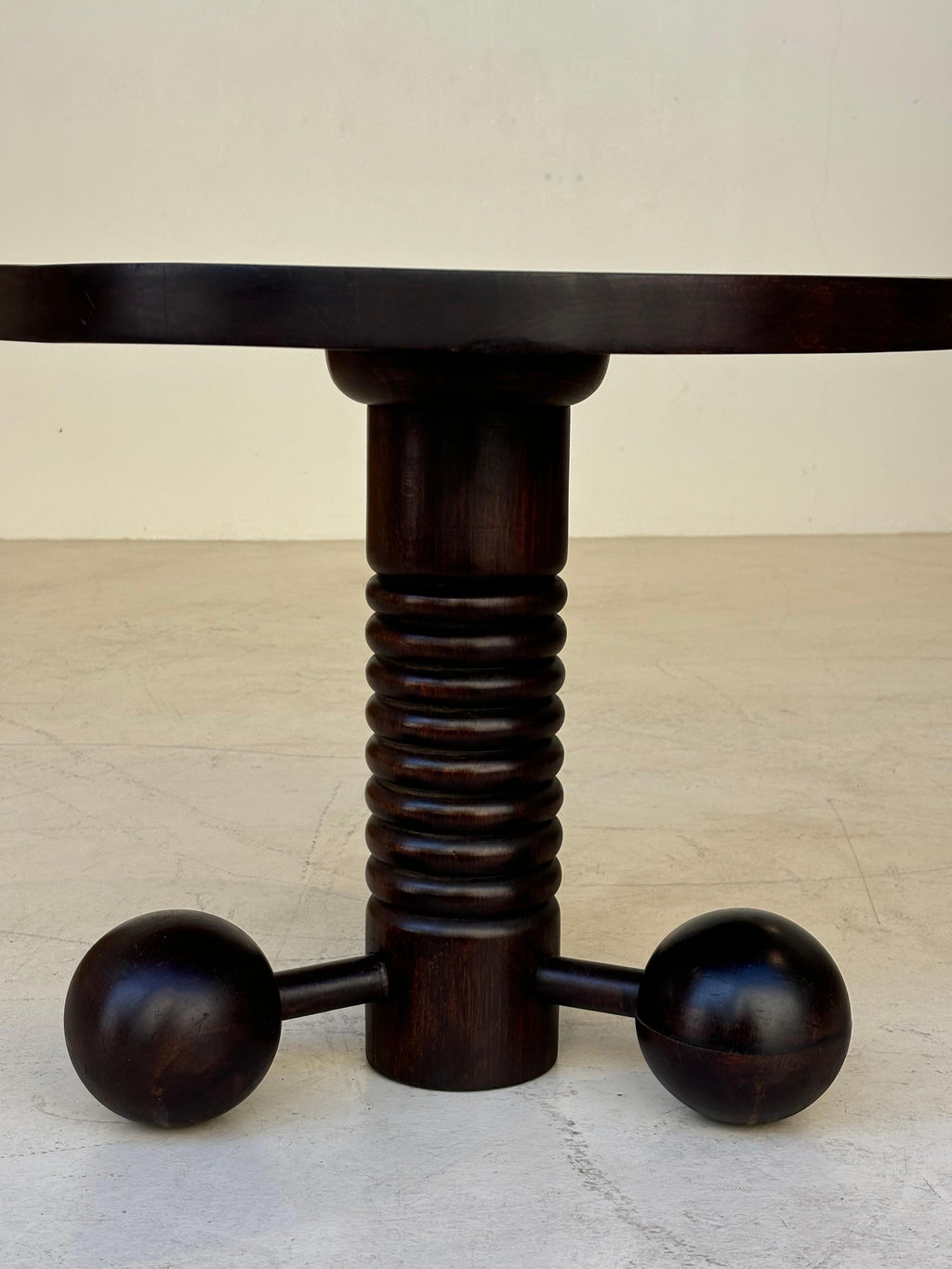 Side table by Charles Dudouyt in oak circa 1950 for la gentilhommière
