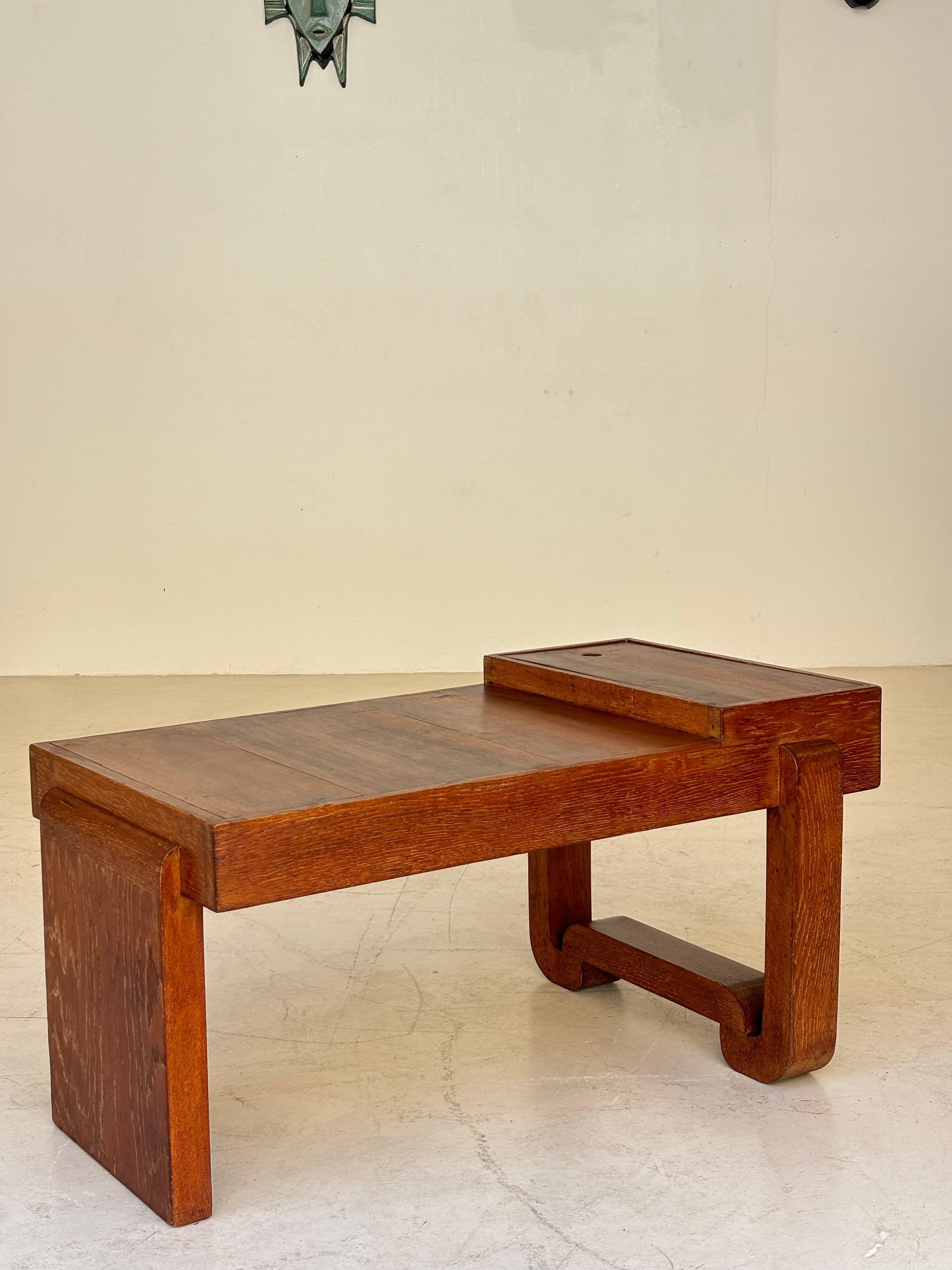 Coffee table by Francisque Chaleysin in limed oak circa 1940