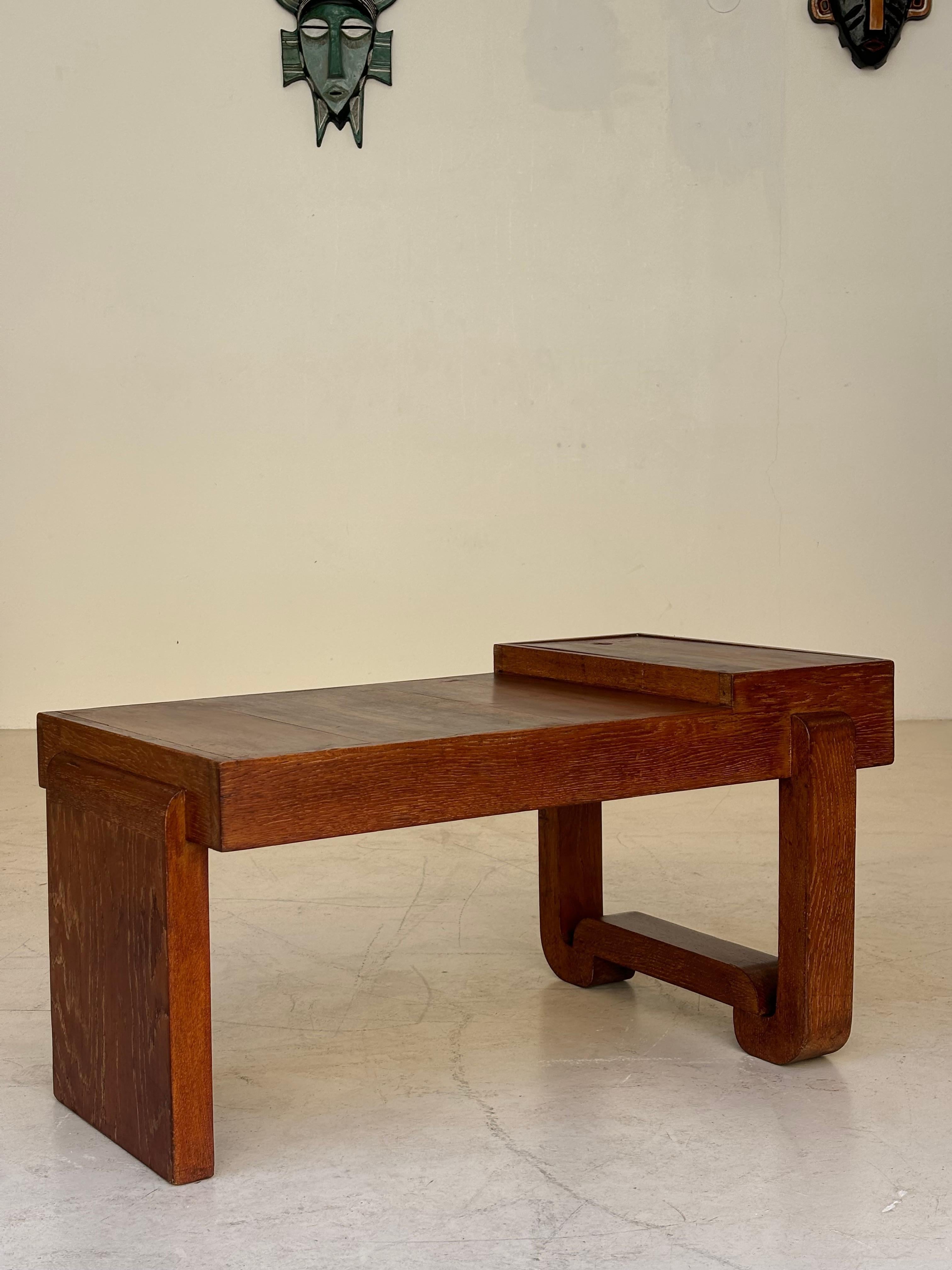 Coffee table by Francisque Chaleysin in limed oak circa 1940