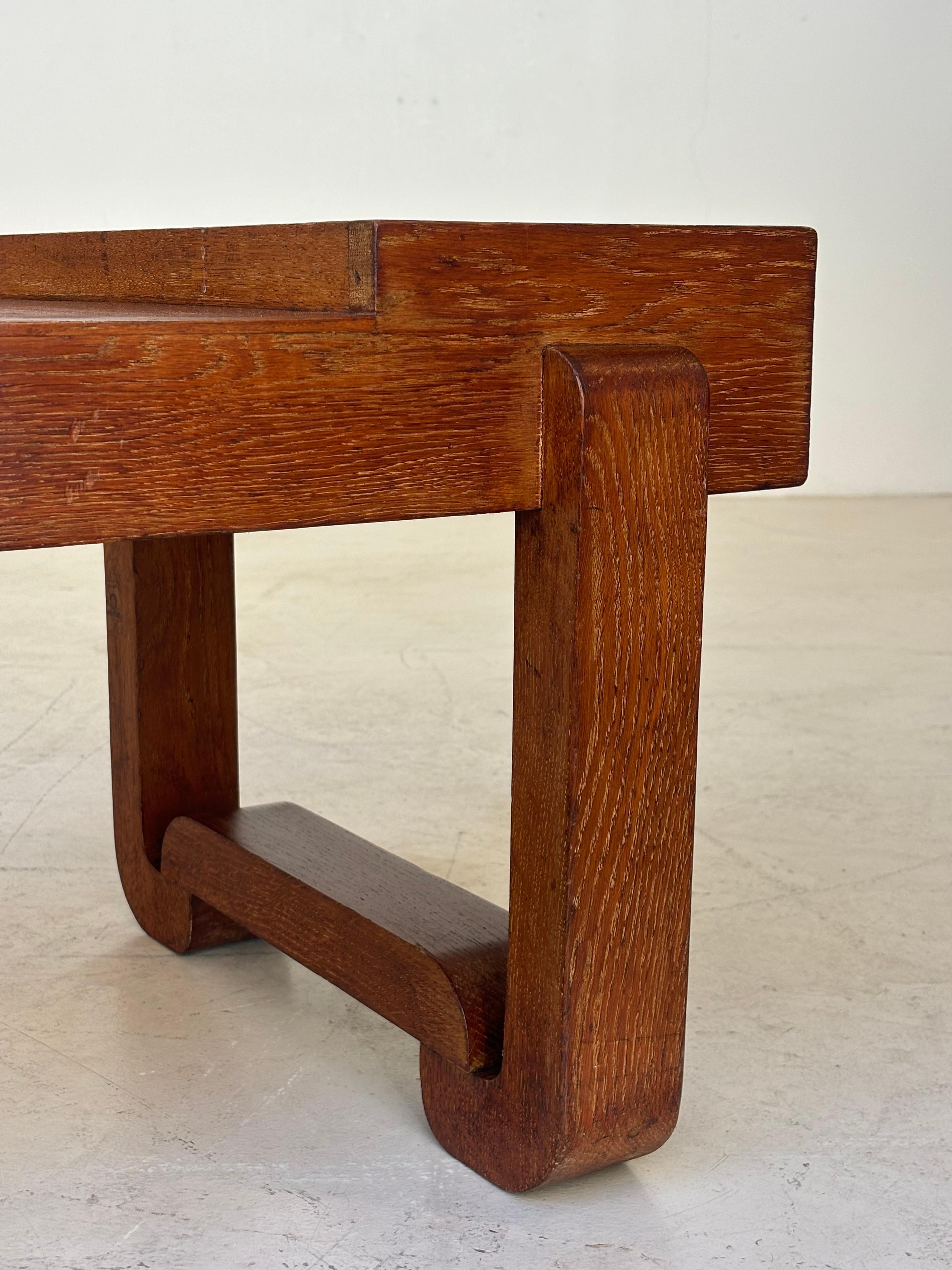 Coffee table by Francisque Chaleysin in limed oak circa 1940