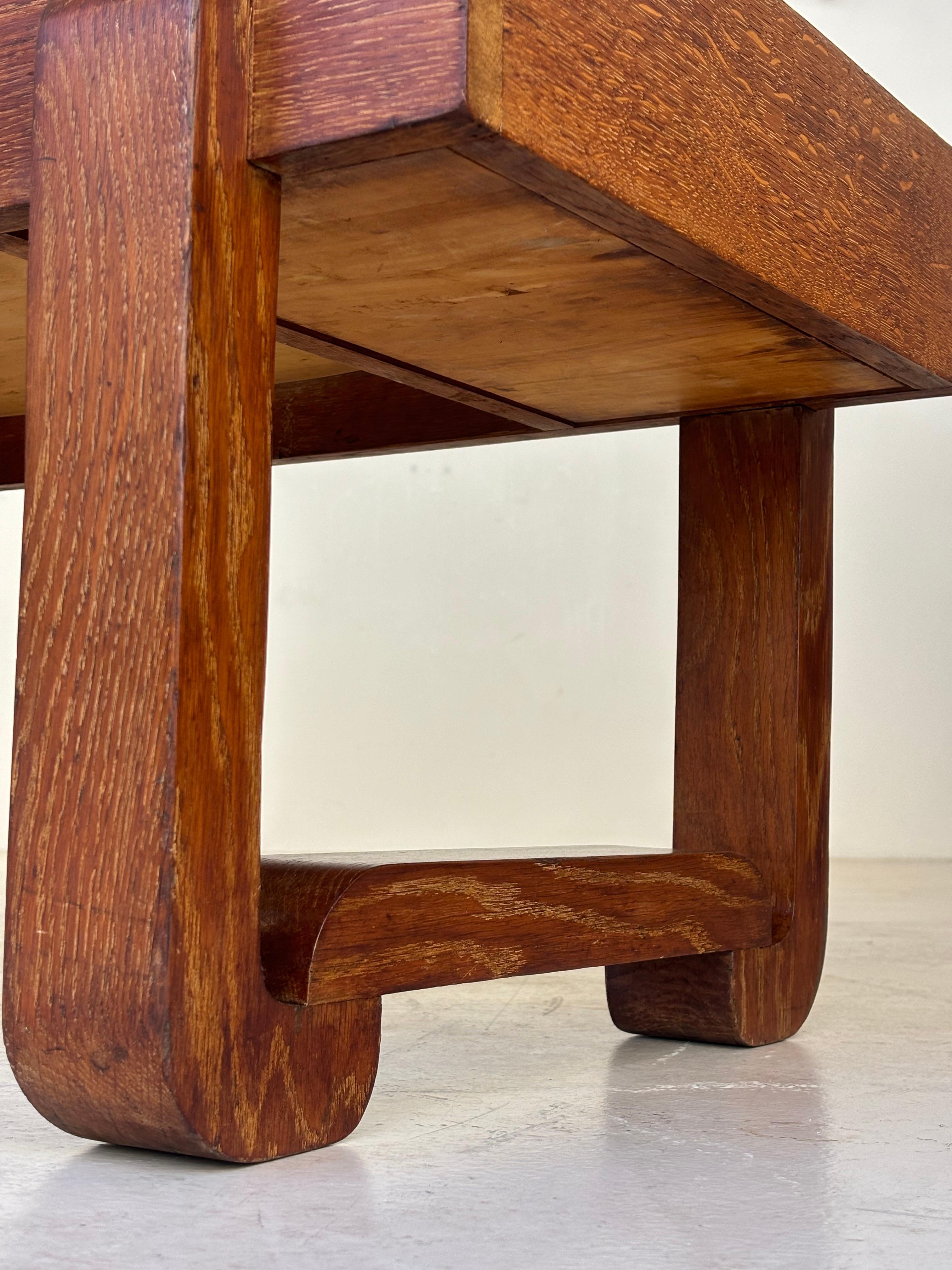 Coffee table by Francisque Chaleysin in limed oak circa 1940
