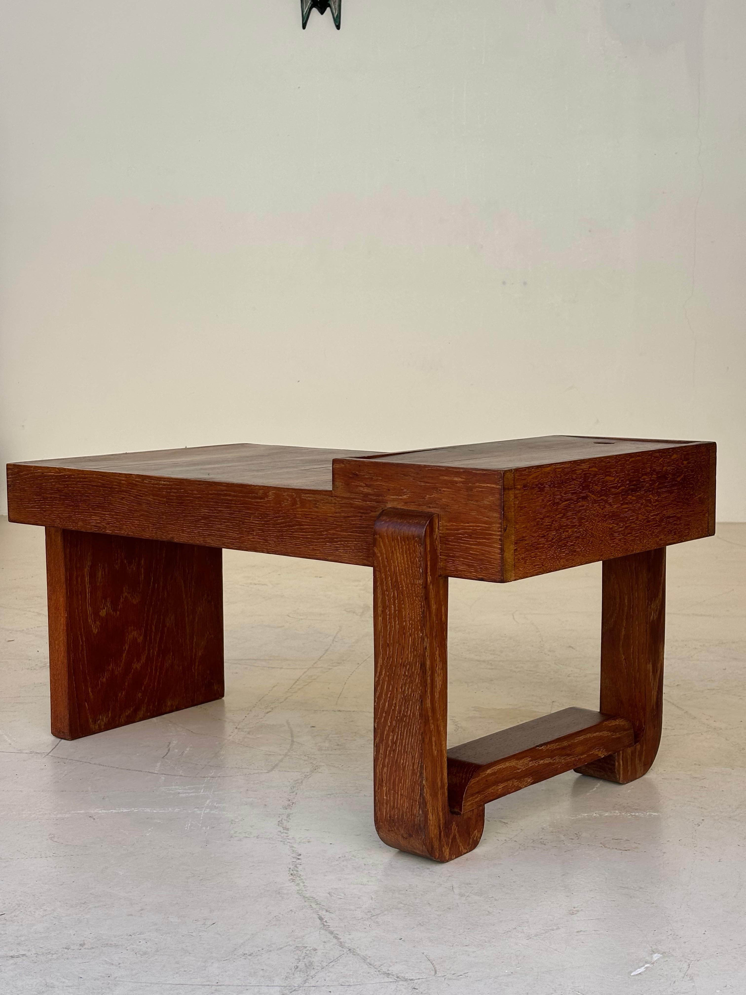 Coffee table by Francisque Chaleysin in limed oak circa 1940