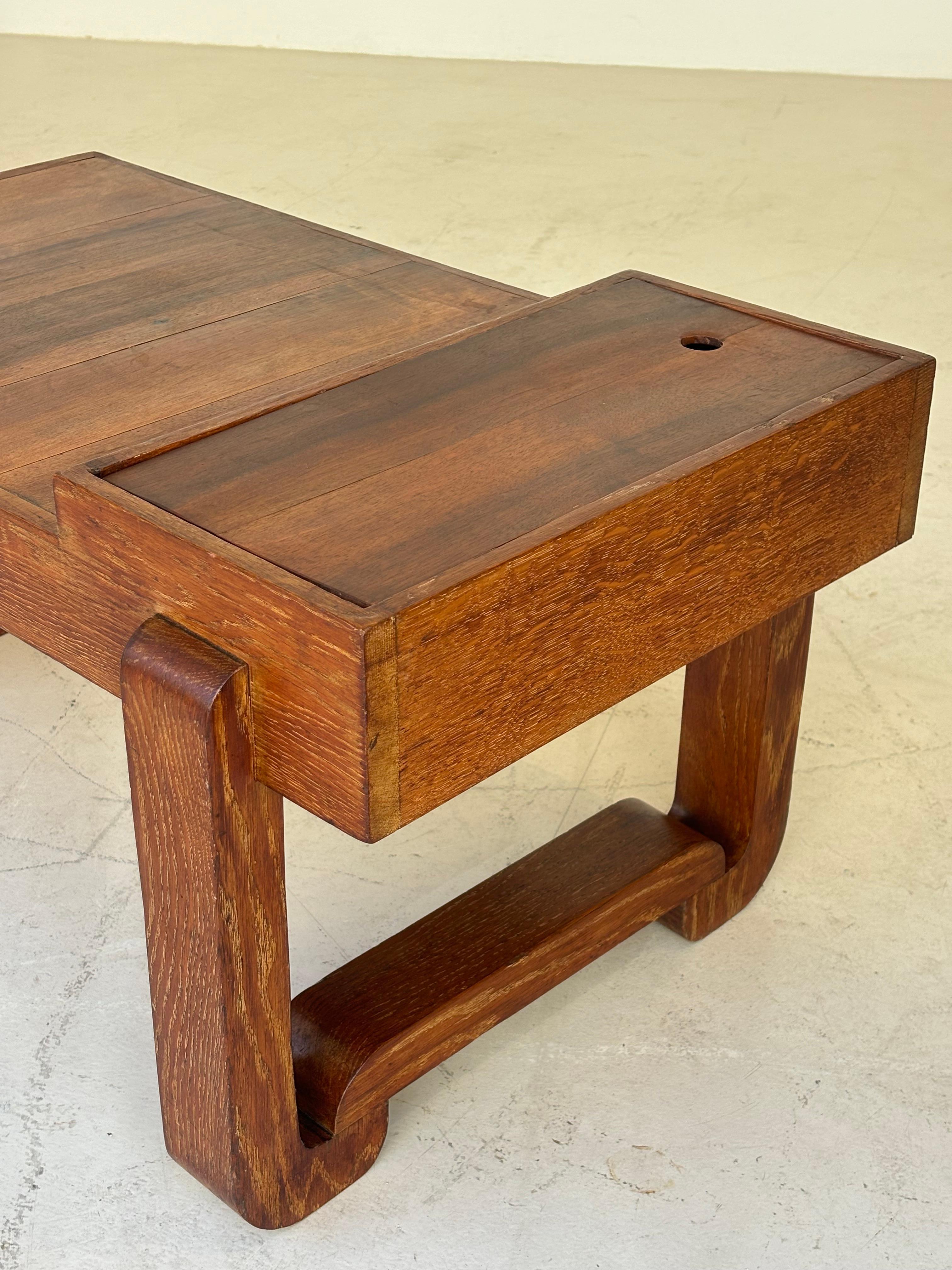 Coffee table by Francisque Chaleysin in limed oak circa 1940