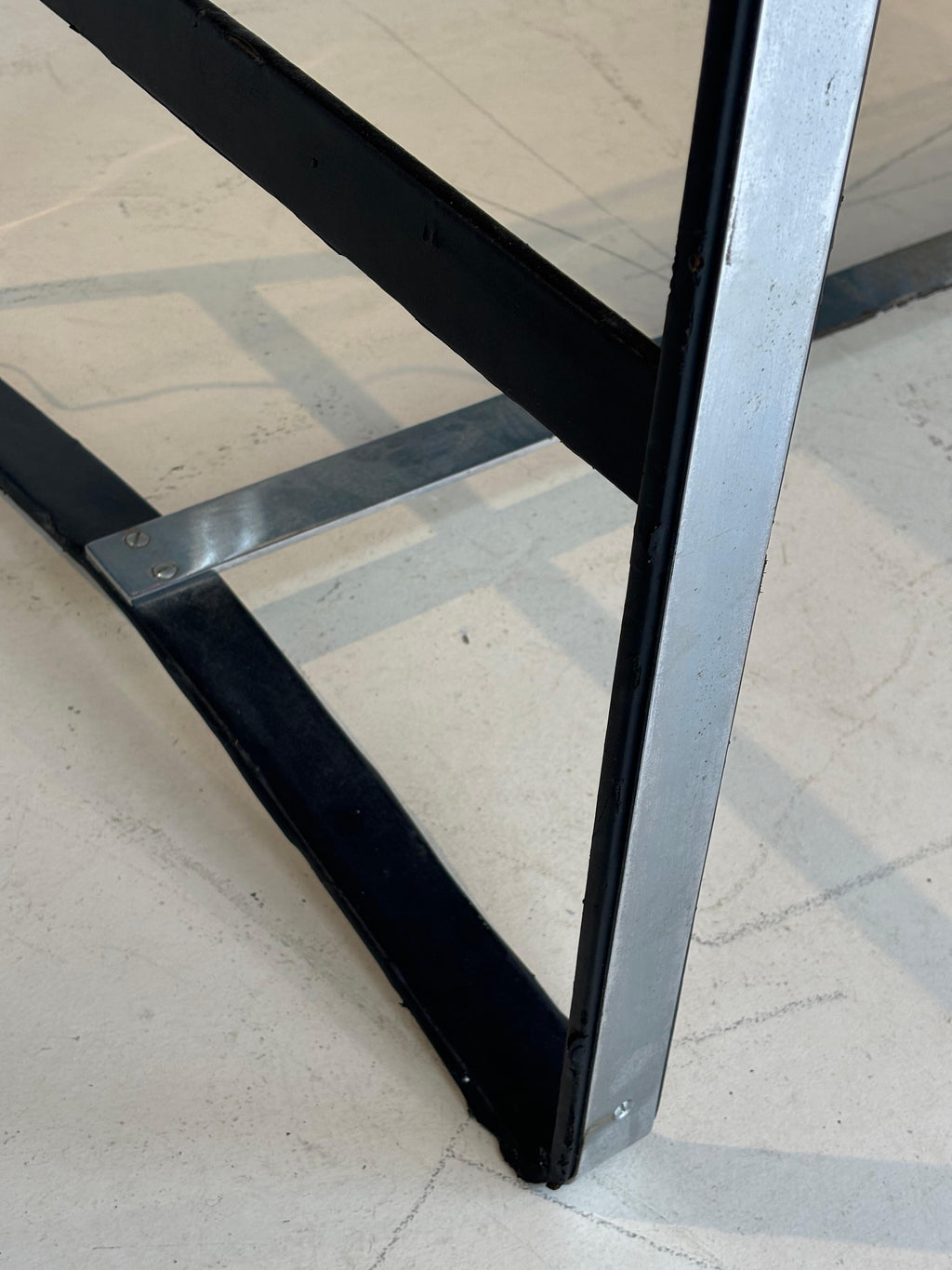 Nice desk in skai and steel by Jacques Adnet circa 1950