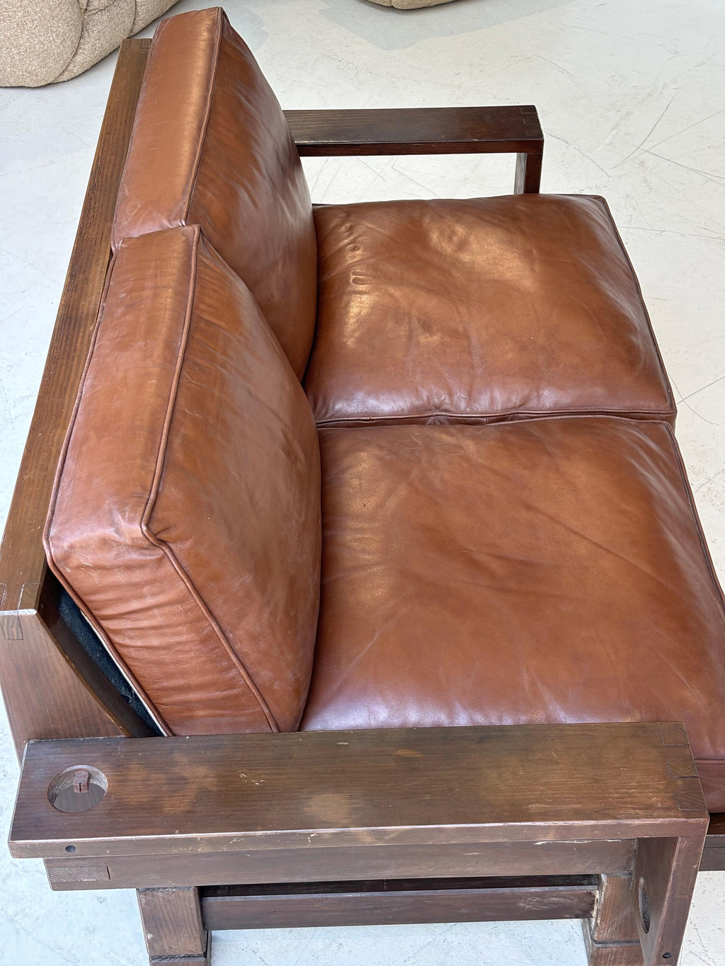 Nice brutalist sofa, circa 1960, France