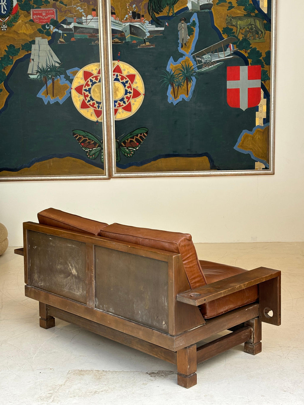Nice brutalist sofa, circa 1960, France