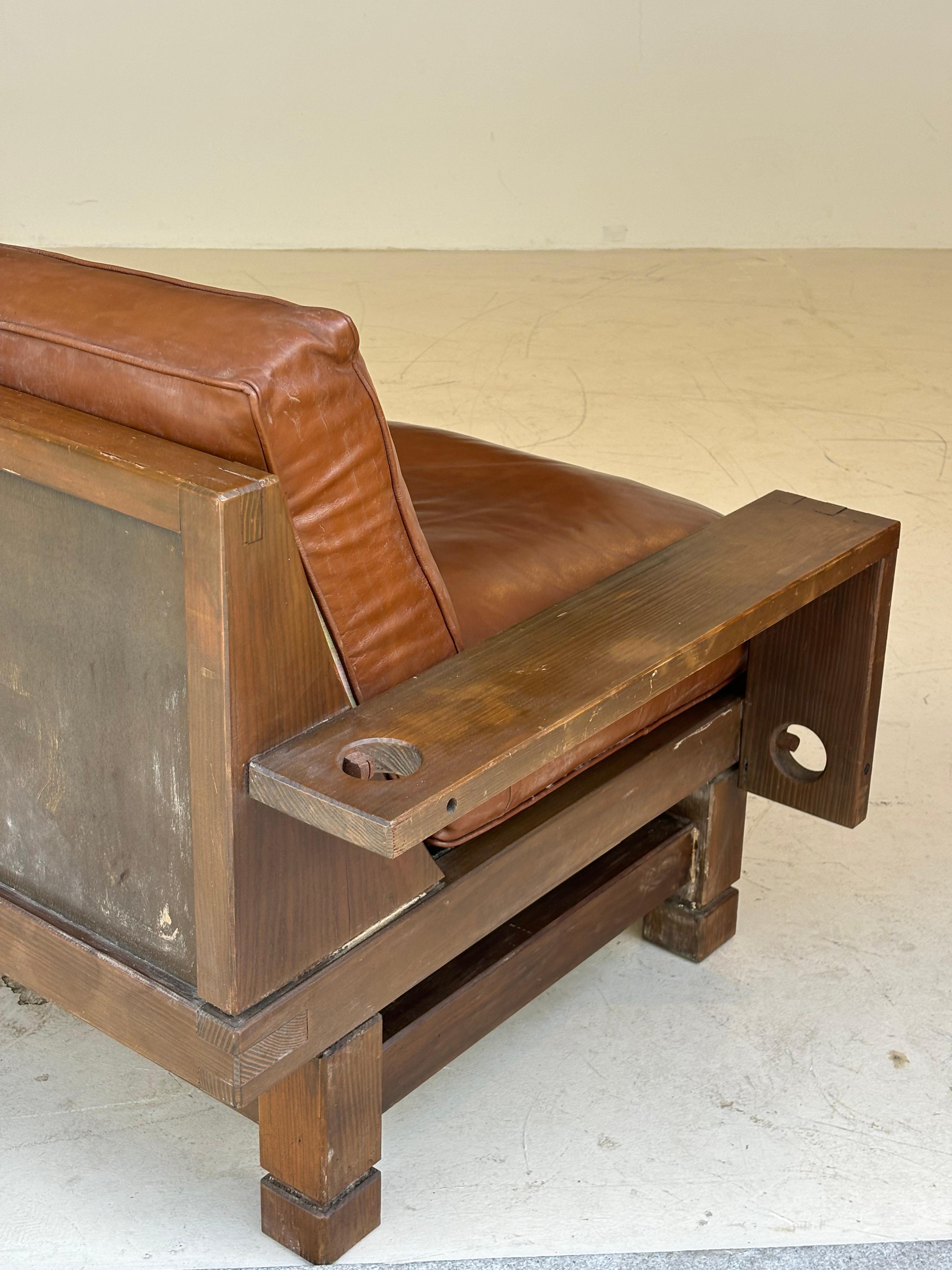 Nice brutalist sofa, circa 1960, France