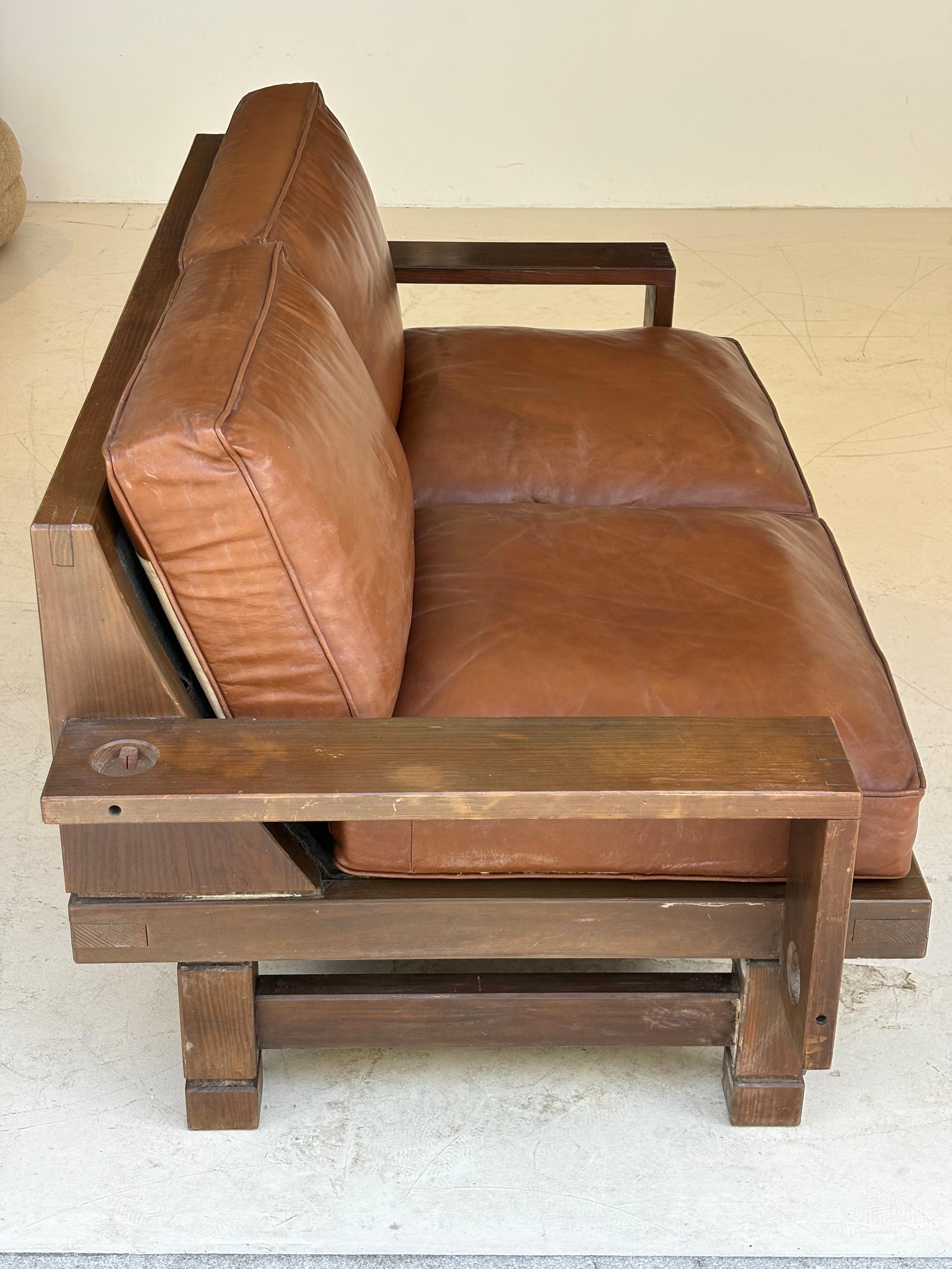 Nice brutalist sofa, circa 1960, France