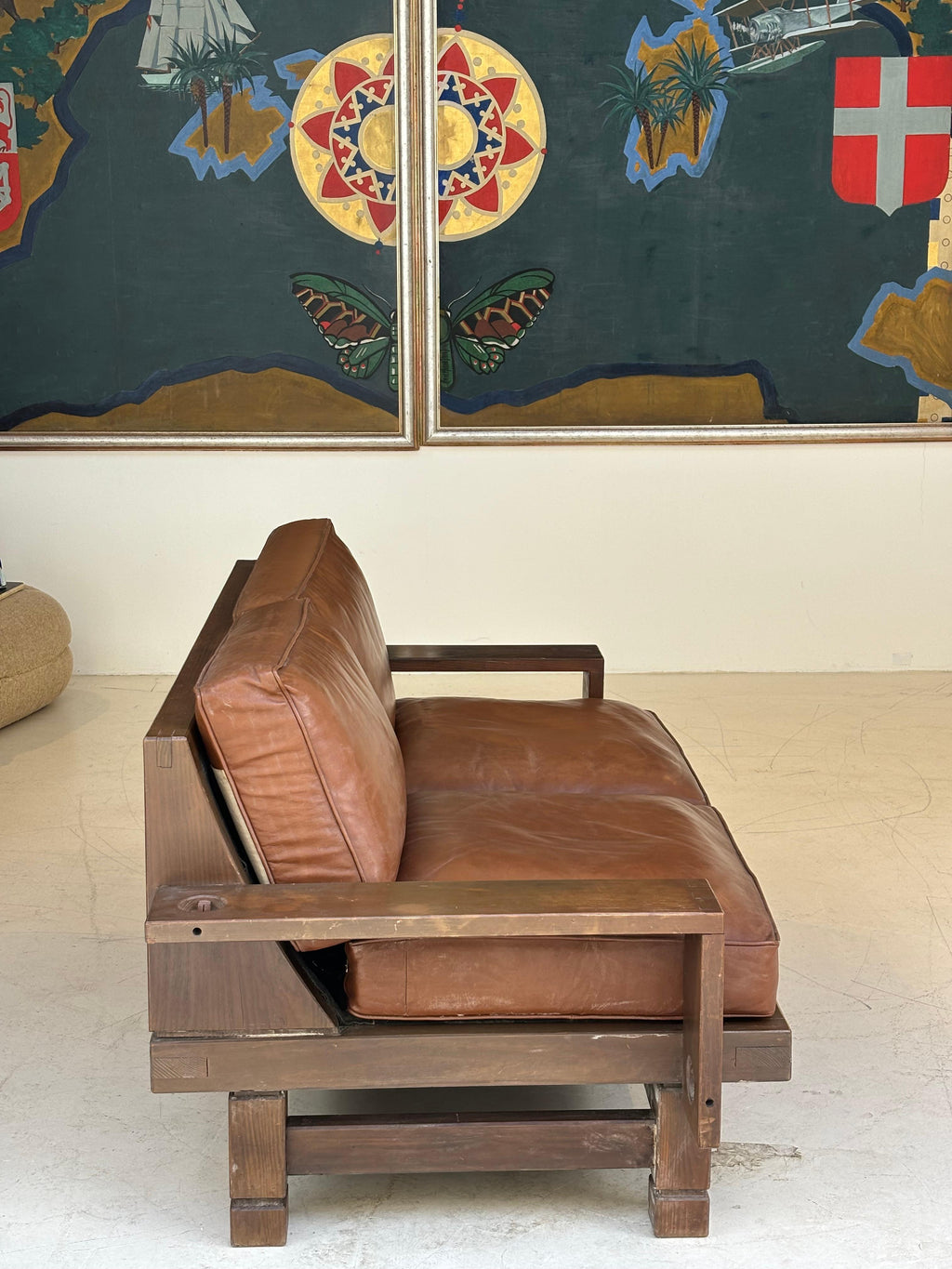 Nice brutalist sofa, circa 1960, France