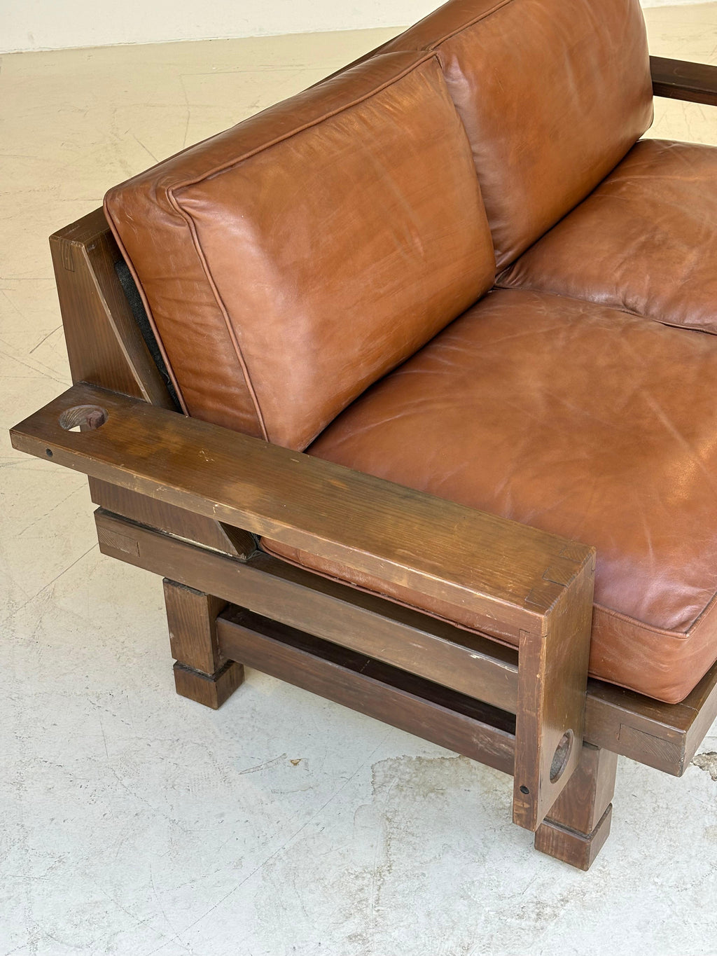 Nice brutalist sofa, circa 1960, France