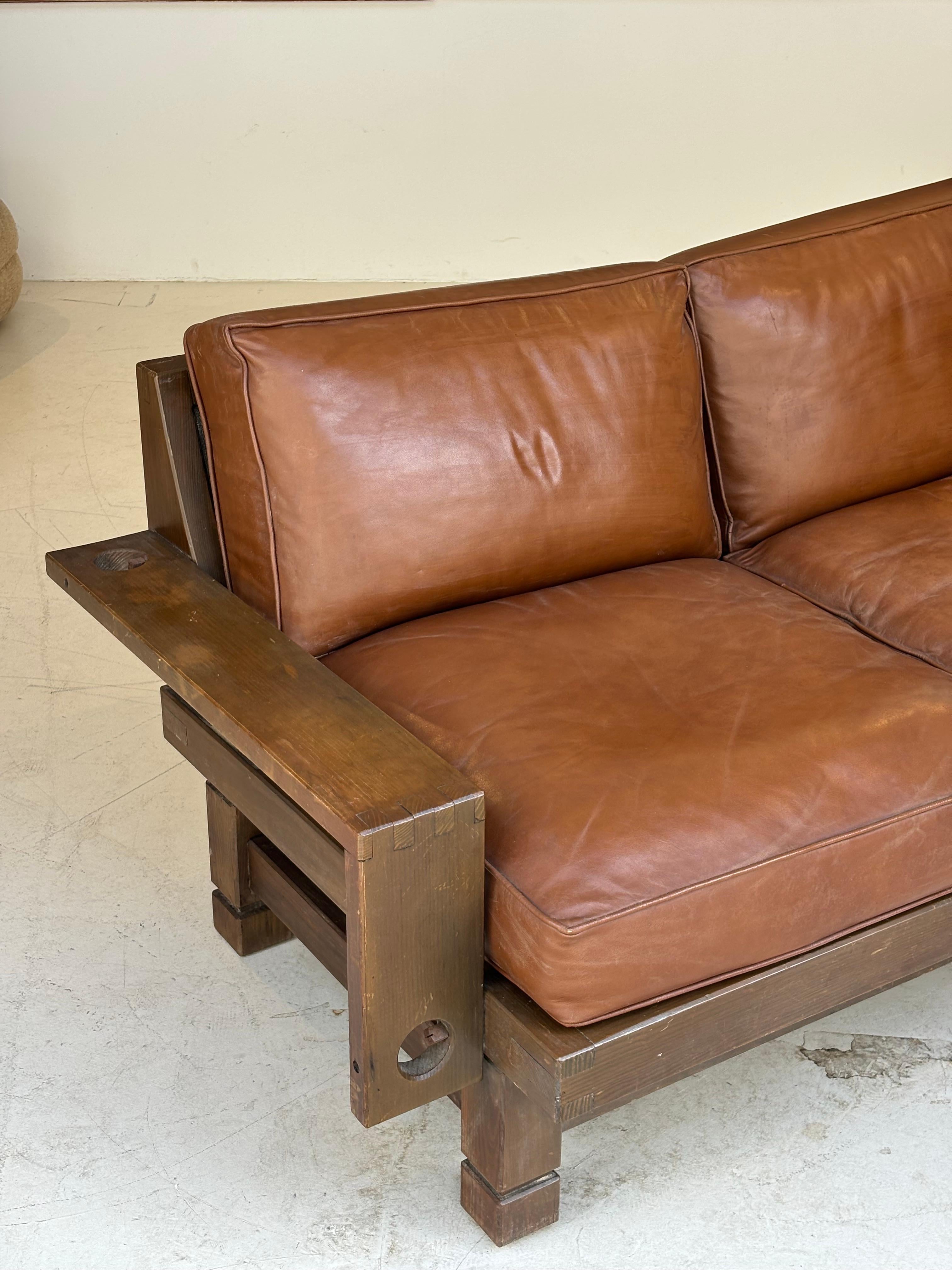 Nice brutalist sofa, circa 1960, France