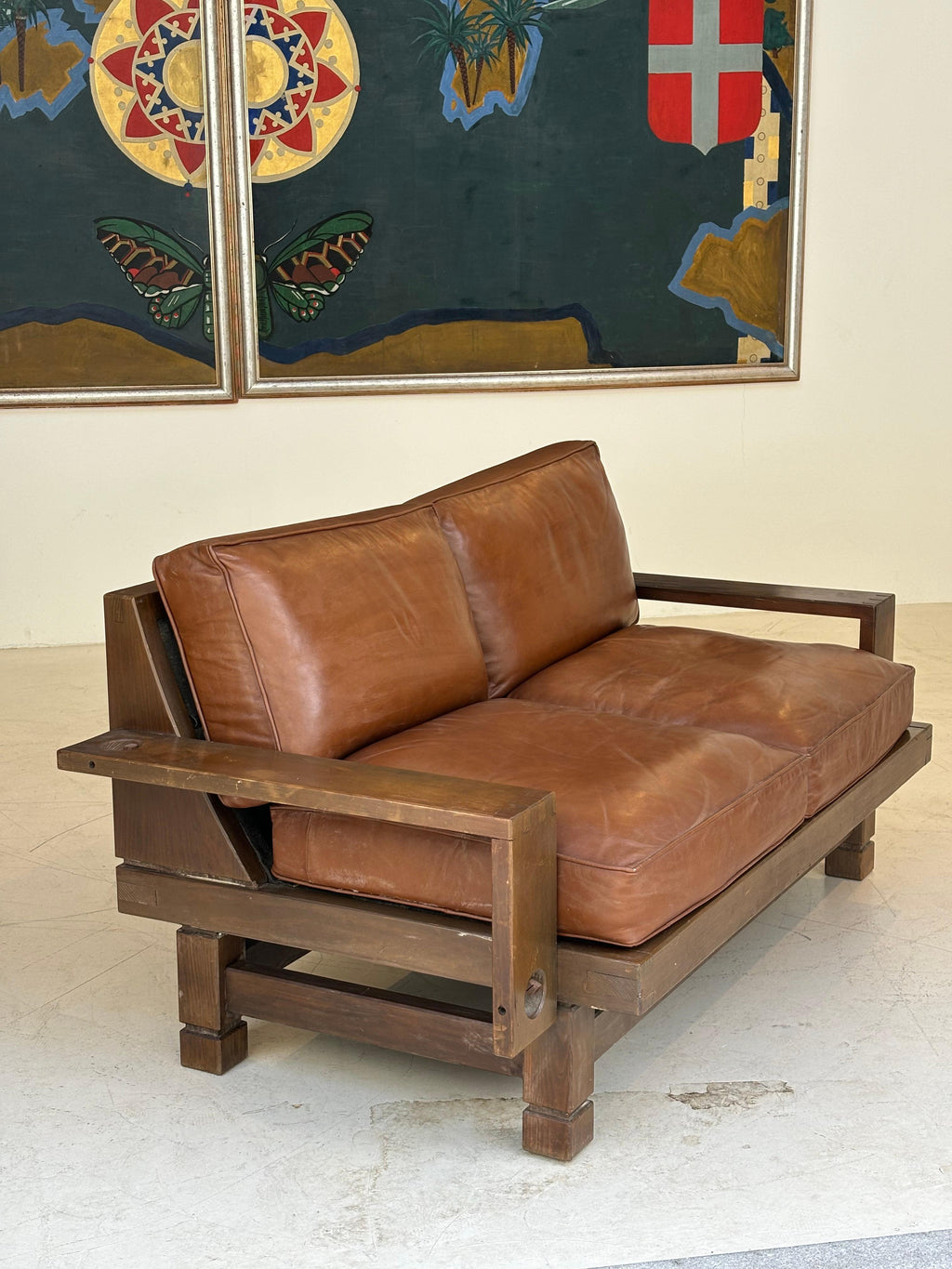 Nice brutalist sofa, circa 1960, France