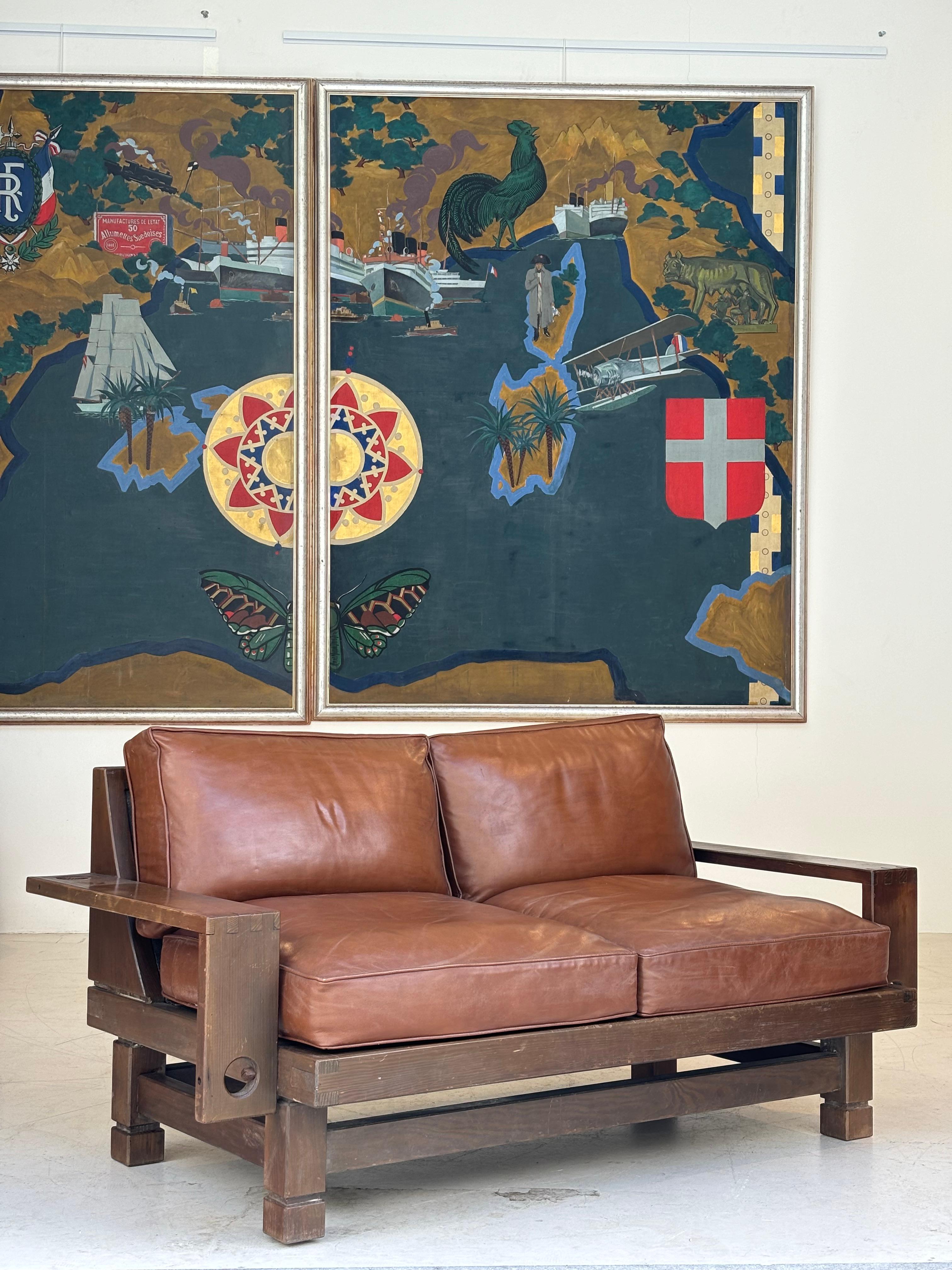 Nice brutalist sofa, circa 1960, France