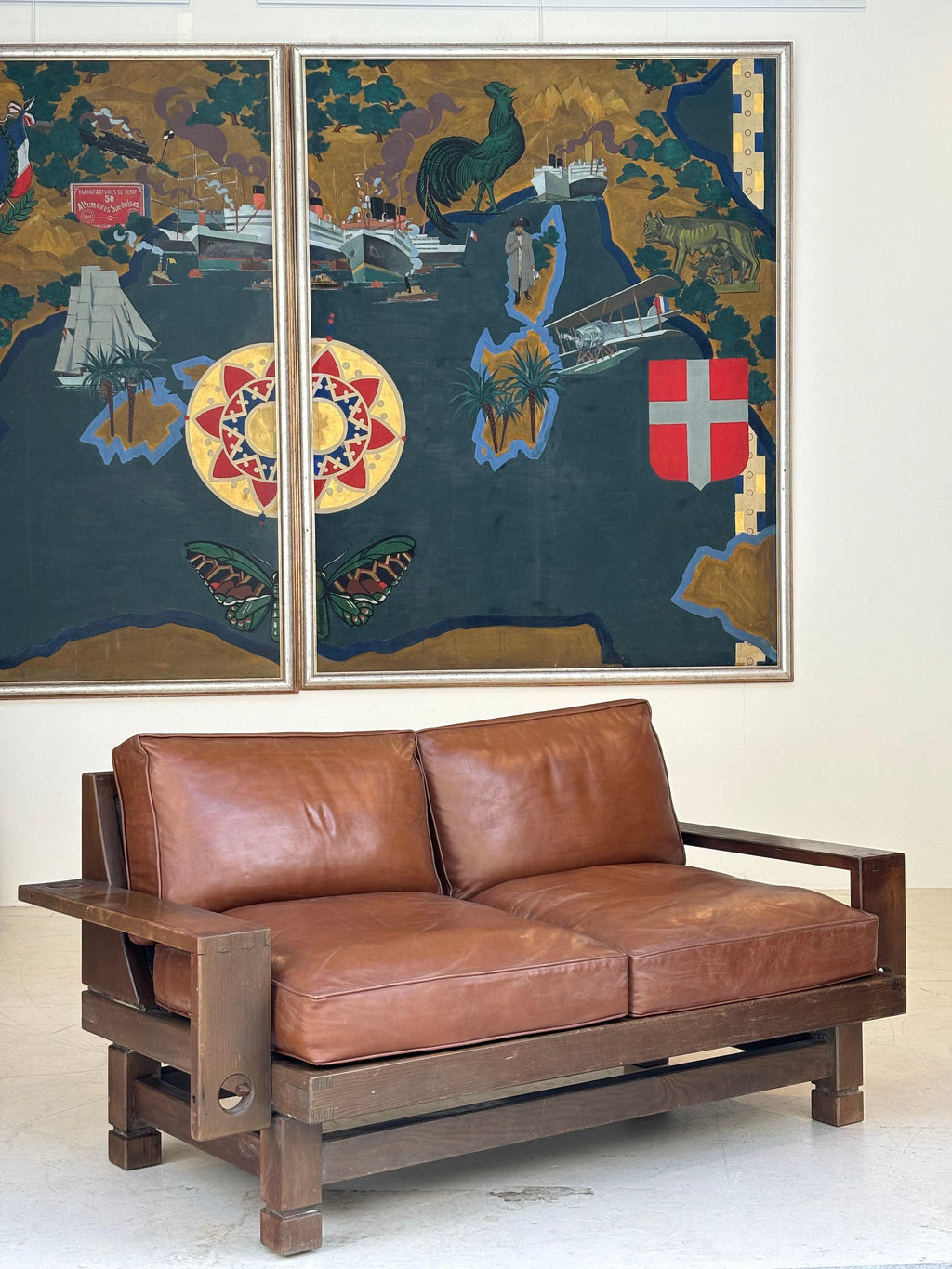 Nice brutalist sofa, circa 1960, France