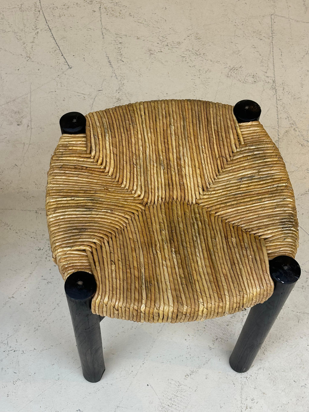 Nice pair of Meribel stools by Charlotte Perriand, original black colors
