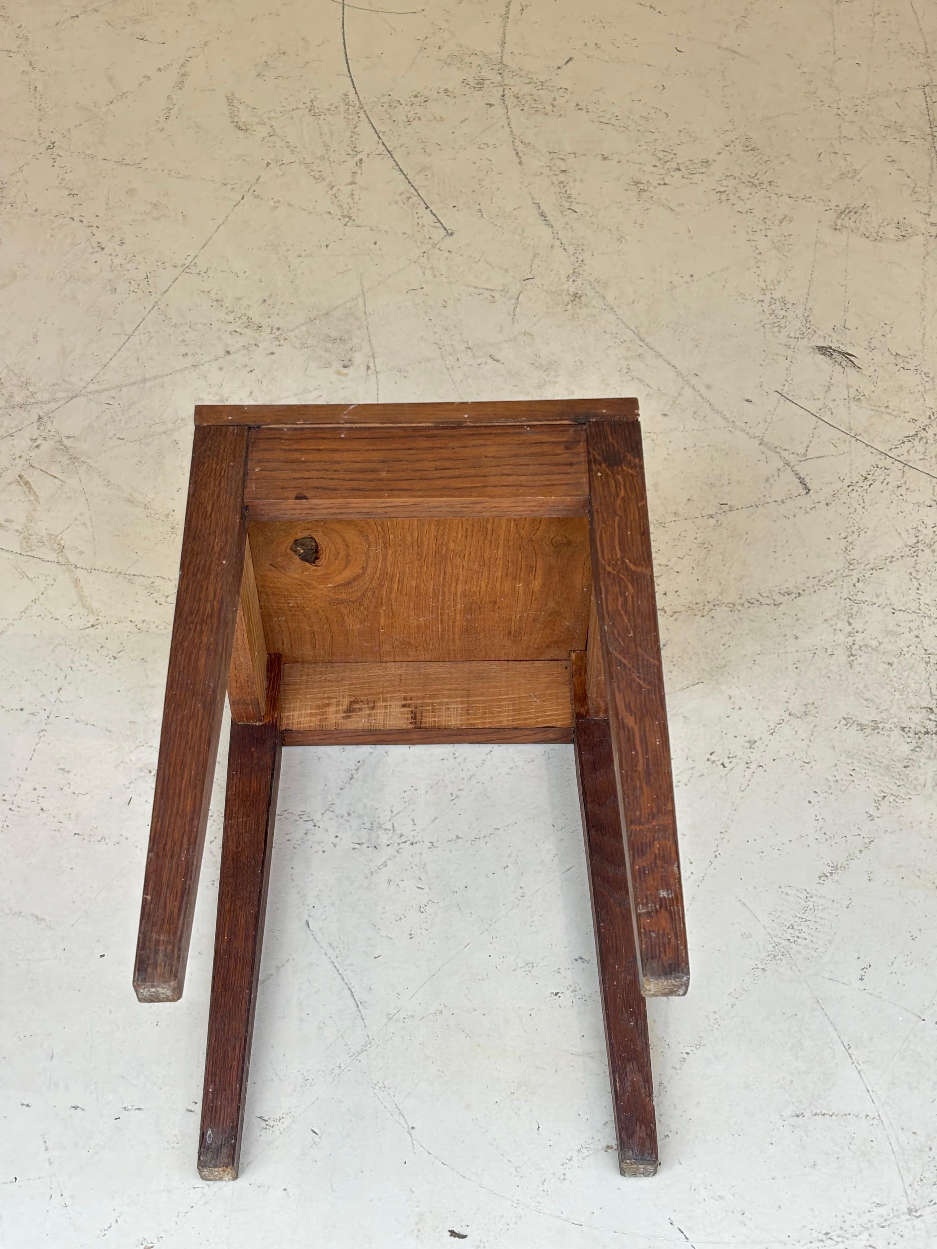Nice side table in oak in the taste of Jean Michel Frank
