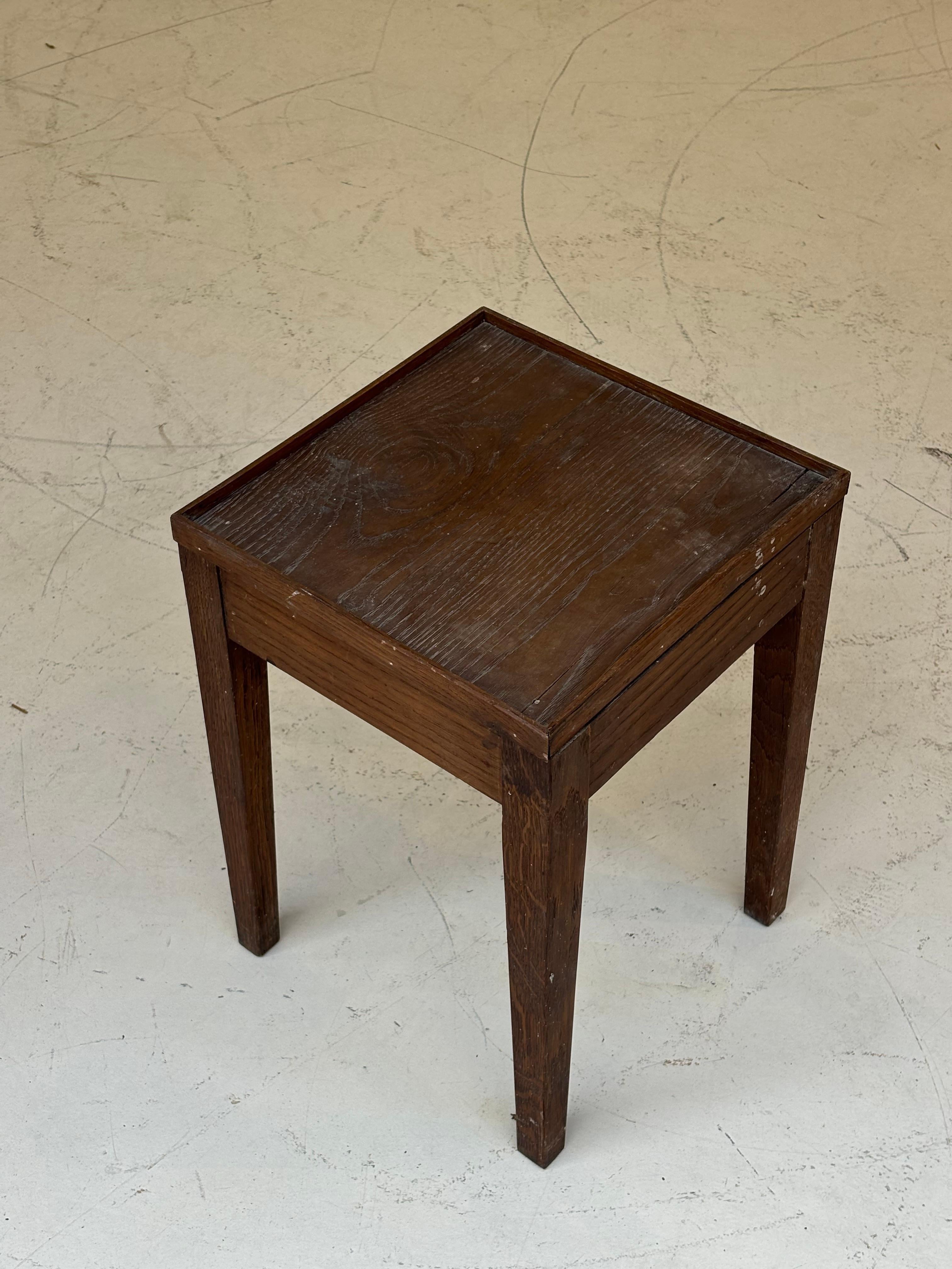 Nice side table in oak in the taste of Jean Michel Frank
