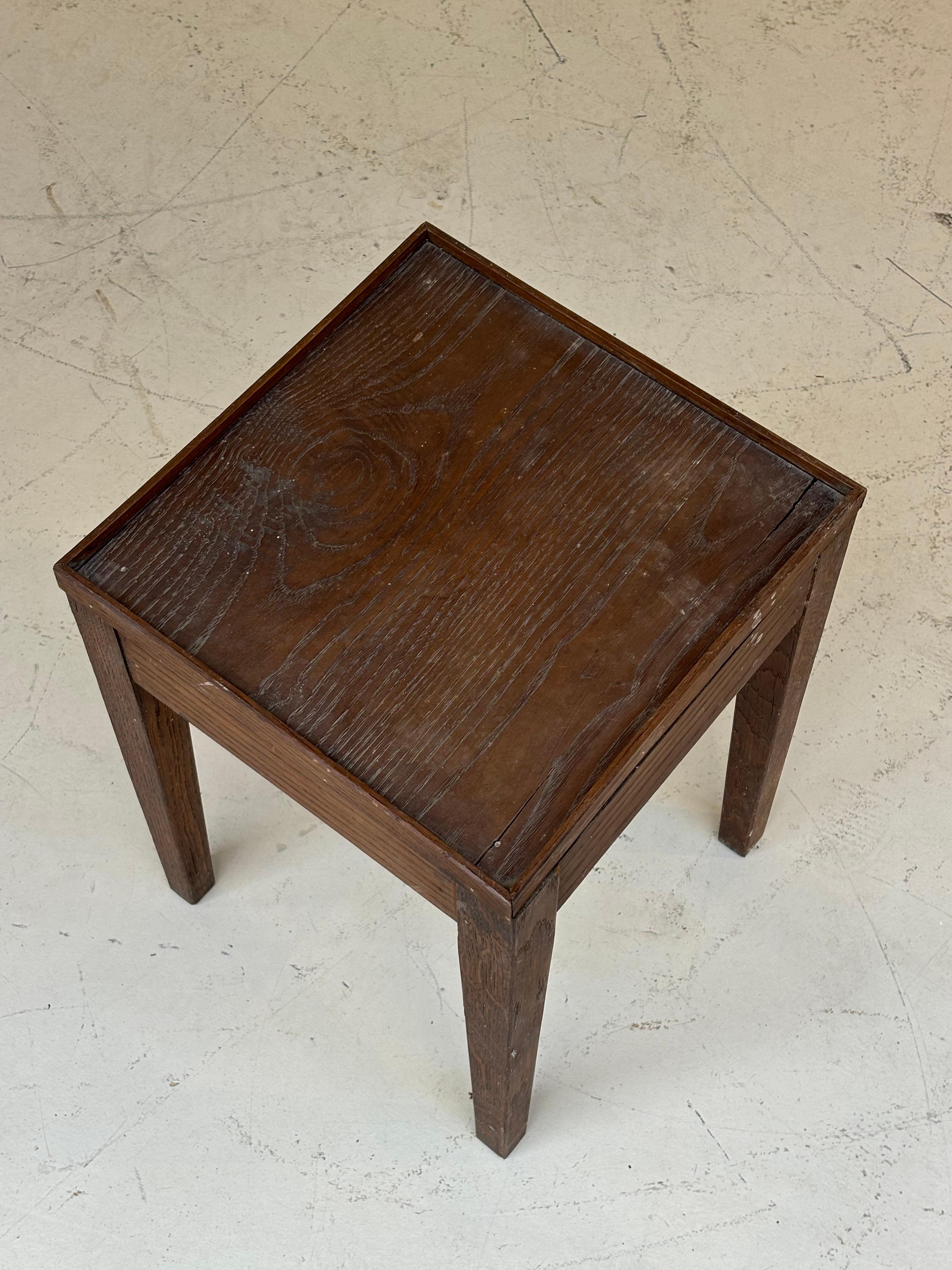 Nice side table in oak in the taste of Jean Michel Frank