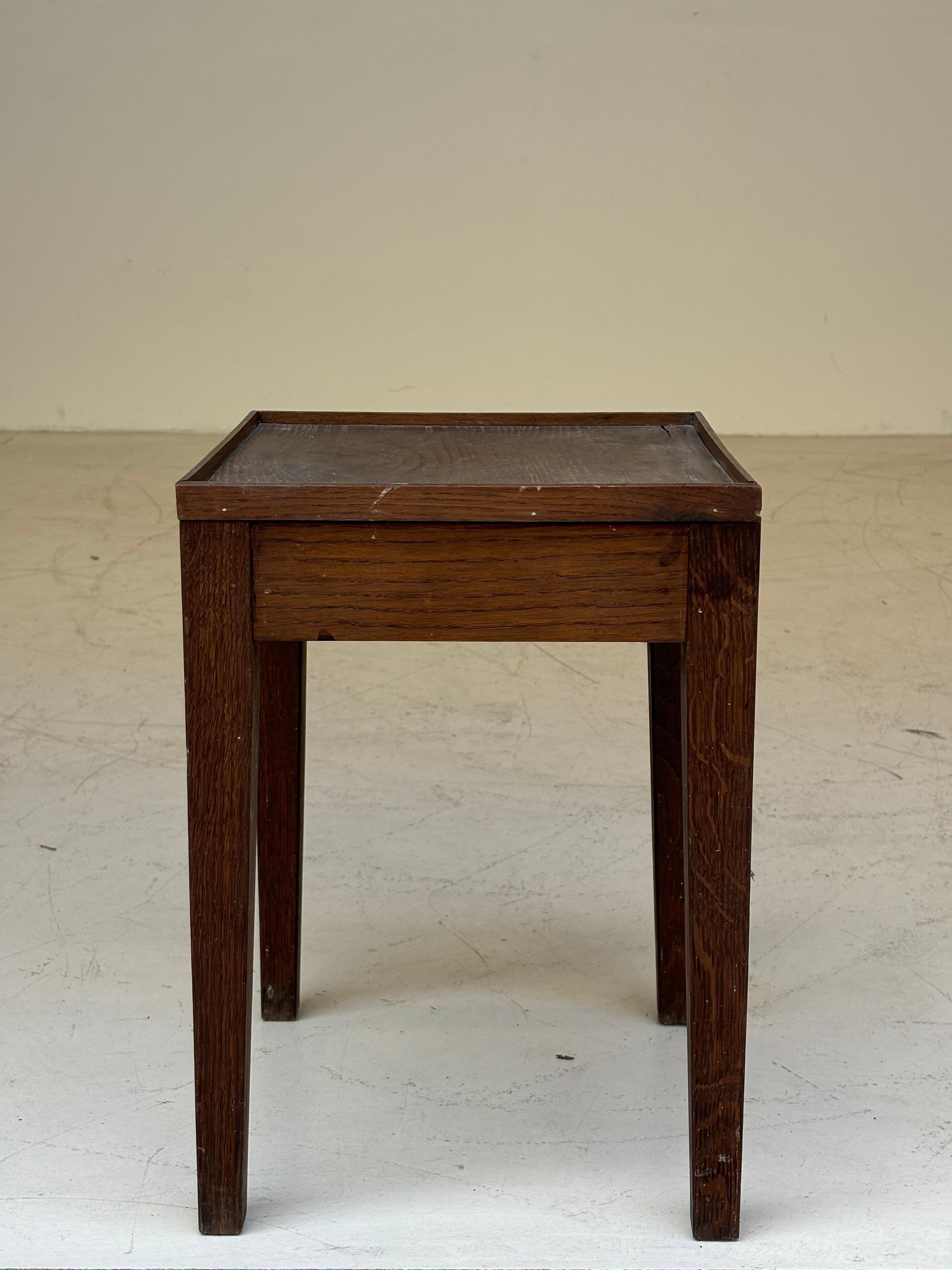 Nice side table in oak in the taste of Jean Michel Frank