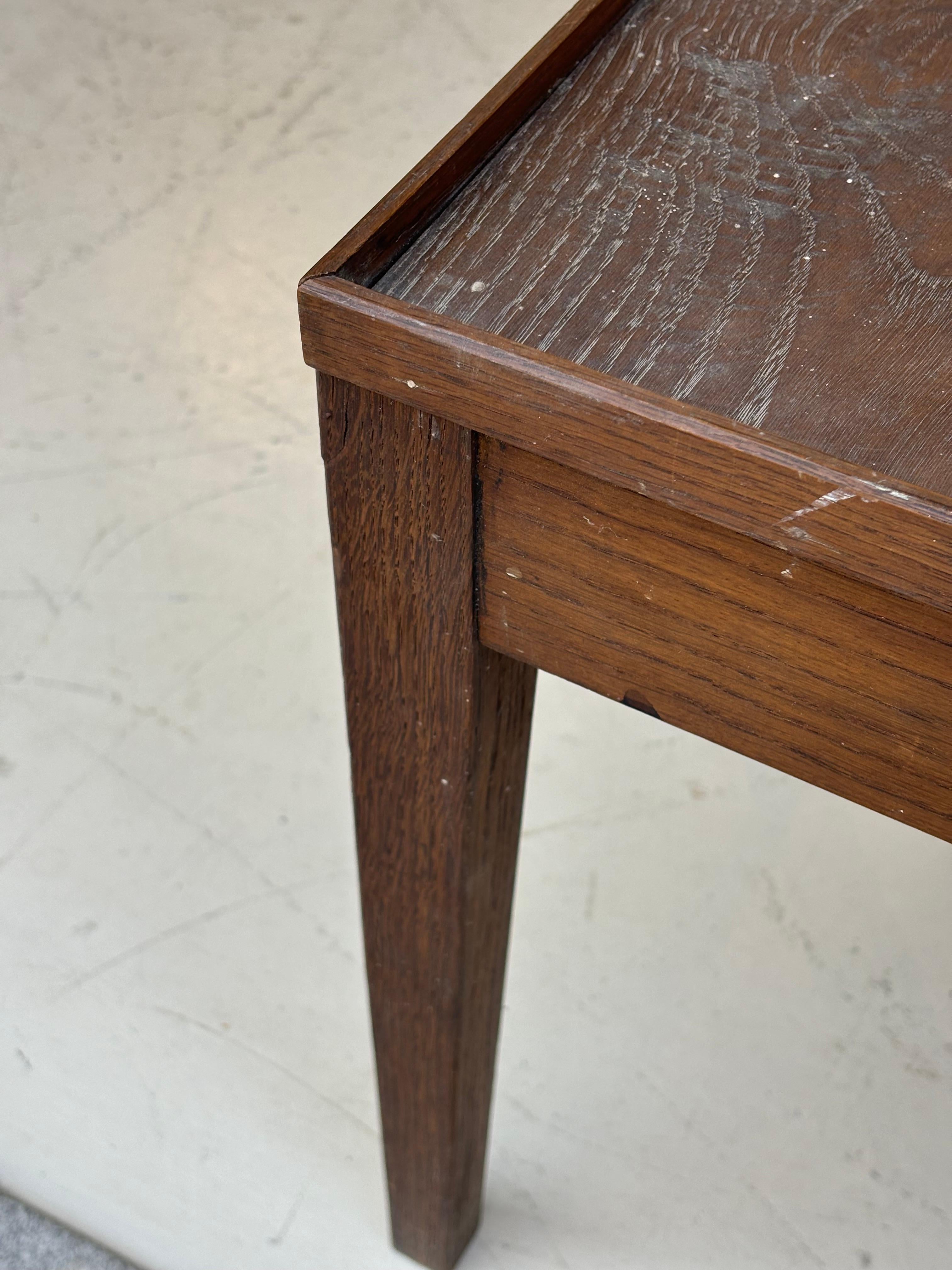 Nice side table in oak in the taste of Jean Michel Frank