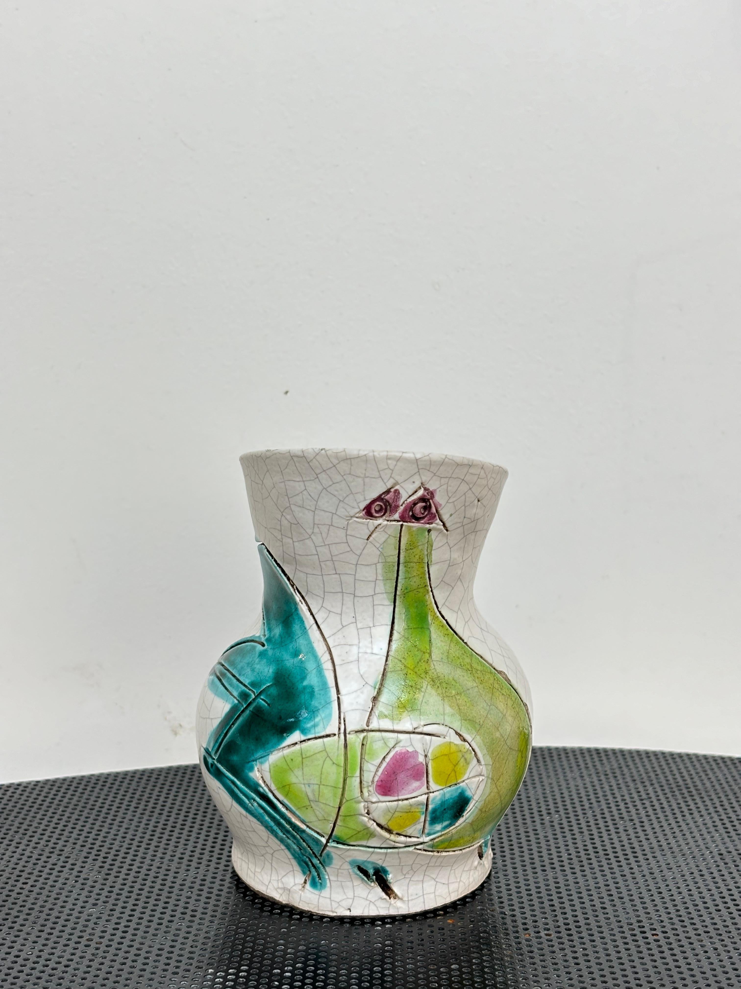 Beautiful figurative pitcher by Georges Jouve, signed