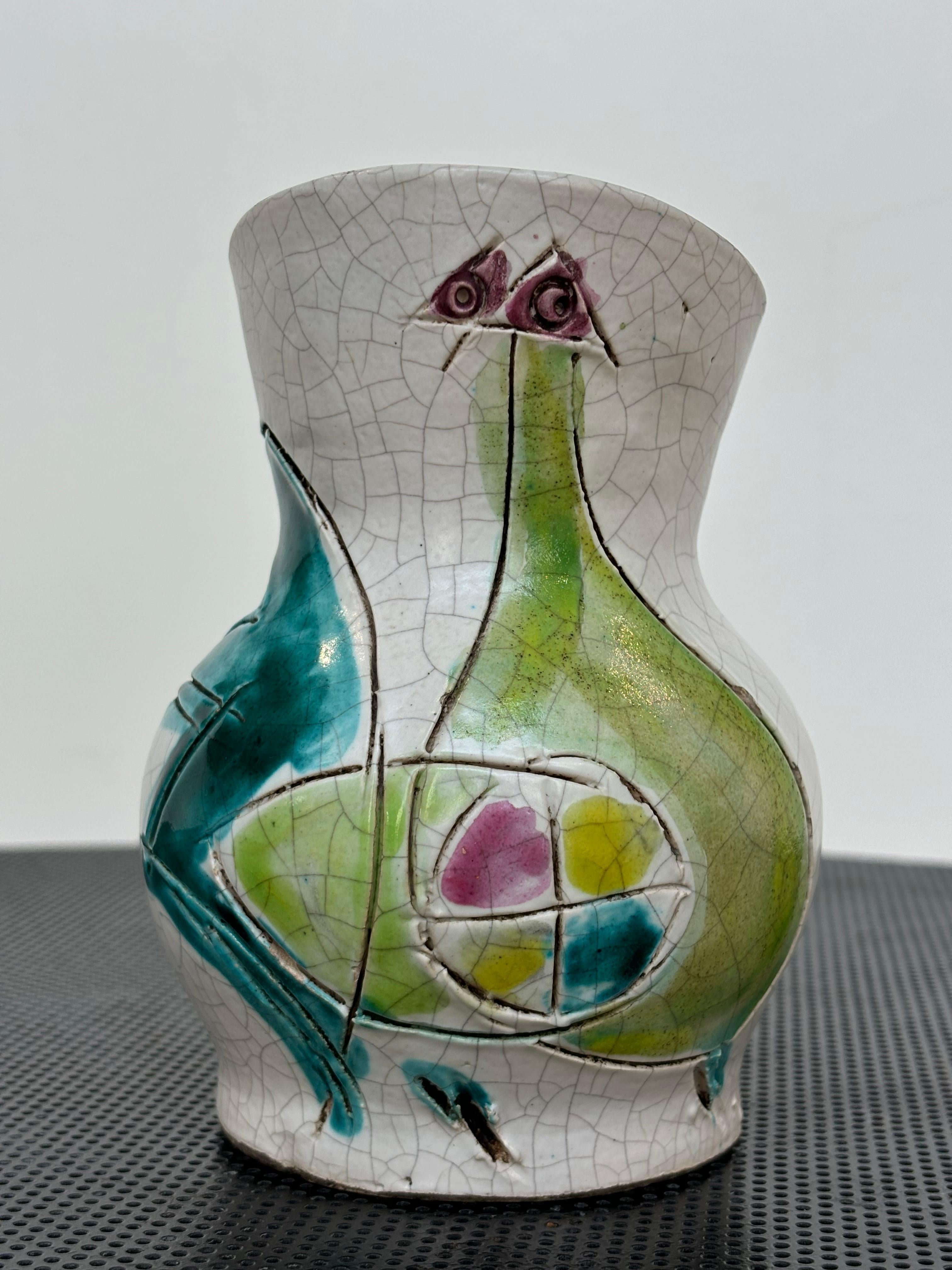 Beautiful figurative pitcher by Georges Jouve, signed