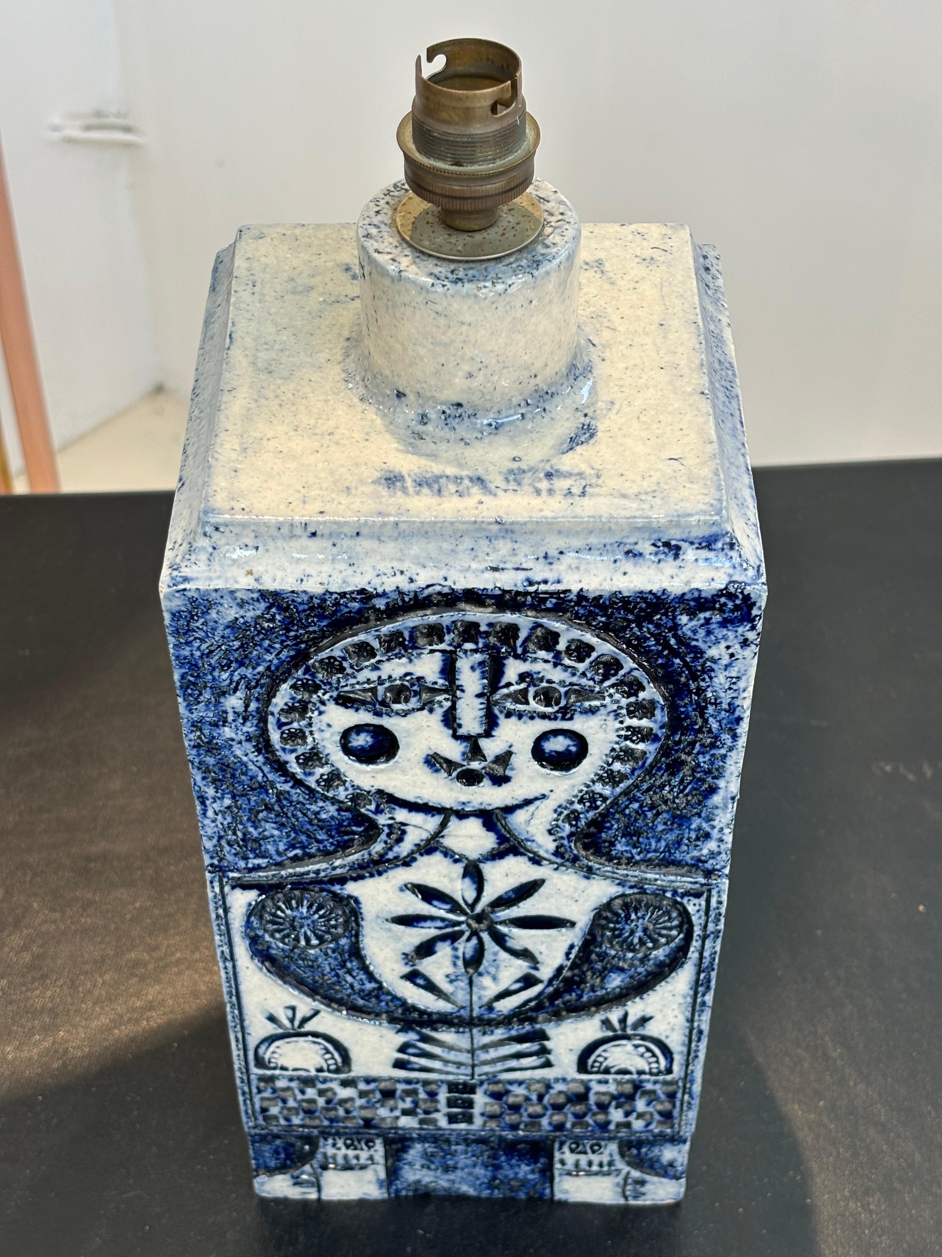 Nice lamp by Roger Capron and jean Derval in blue ennalemed