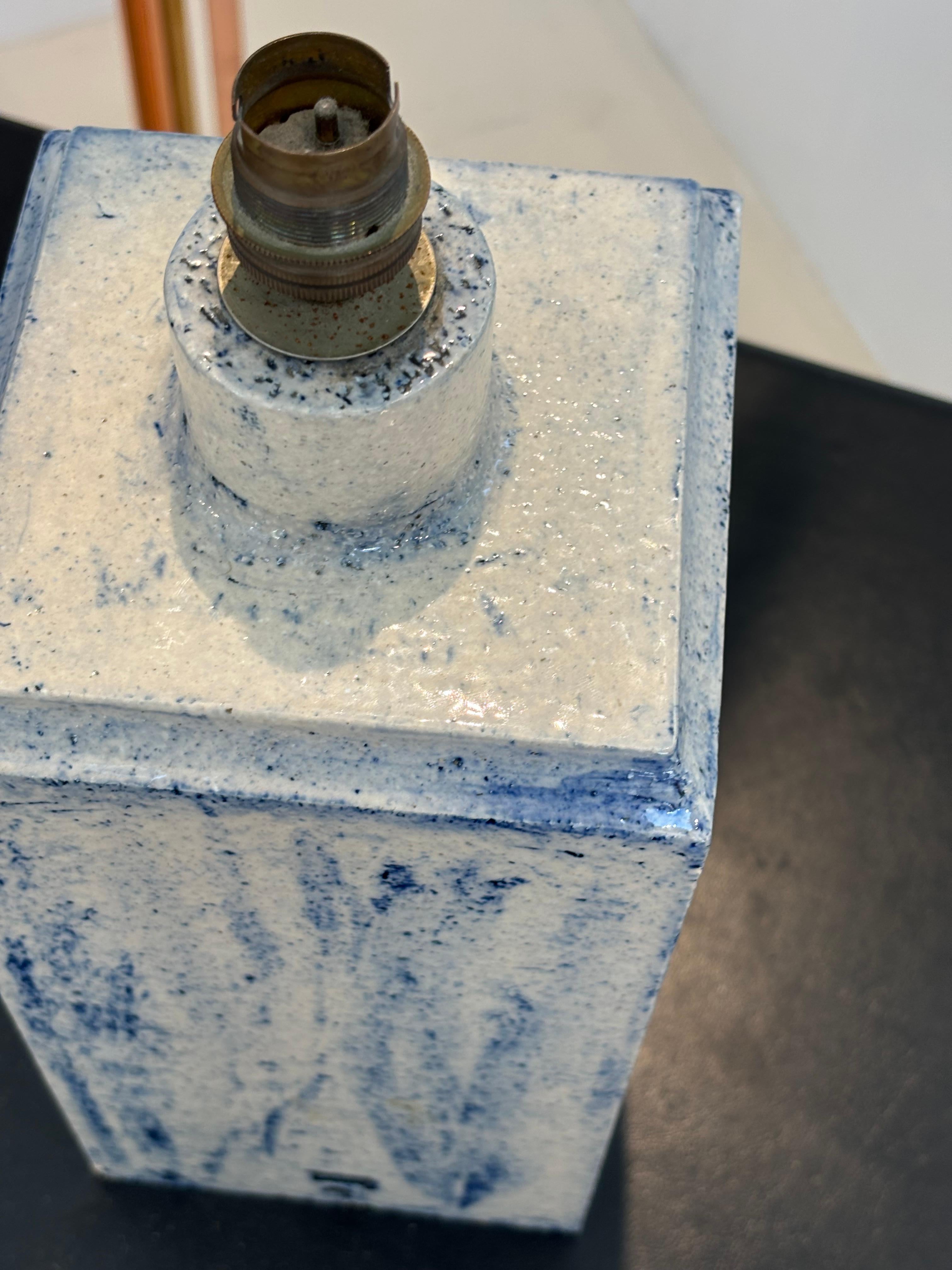 Nice lamp by Roger Capron and jean Derval in blue ennalemed