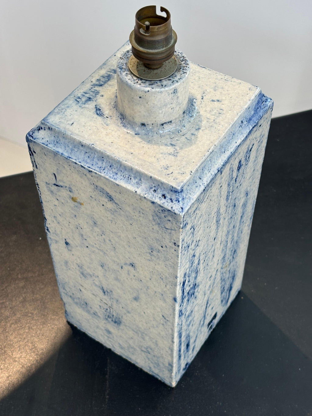 Nice lamp by Roger Capron and jean Derval in blue ennalemed