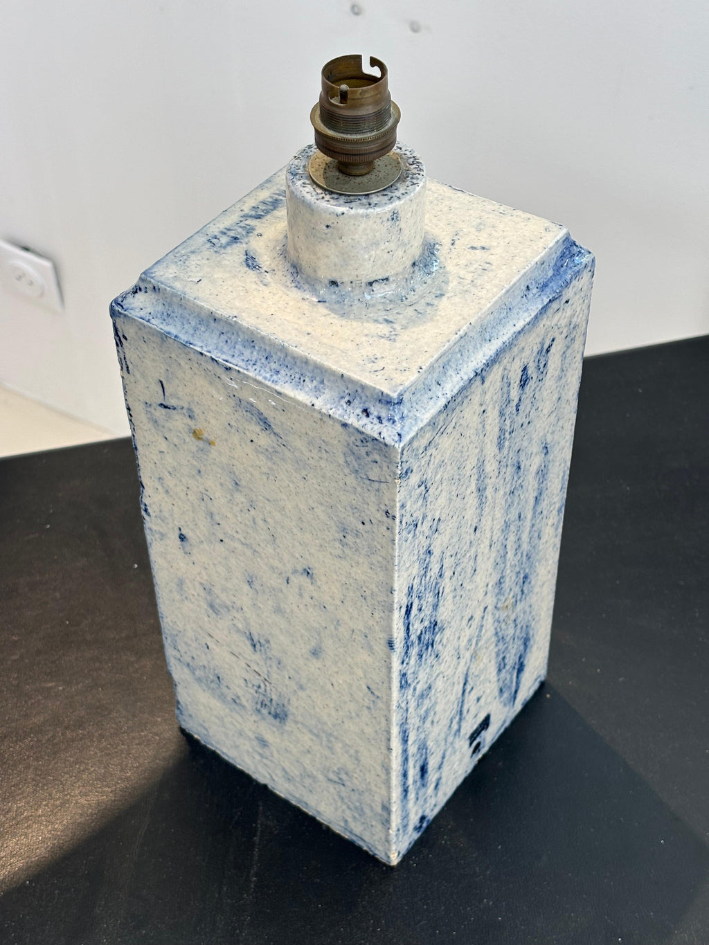 Nice lamp by Roger Capron and jean Derval in blue ennalemed