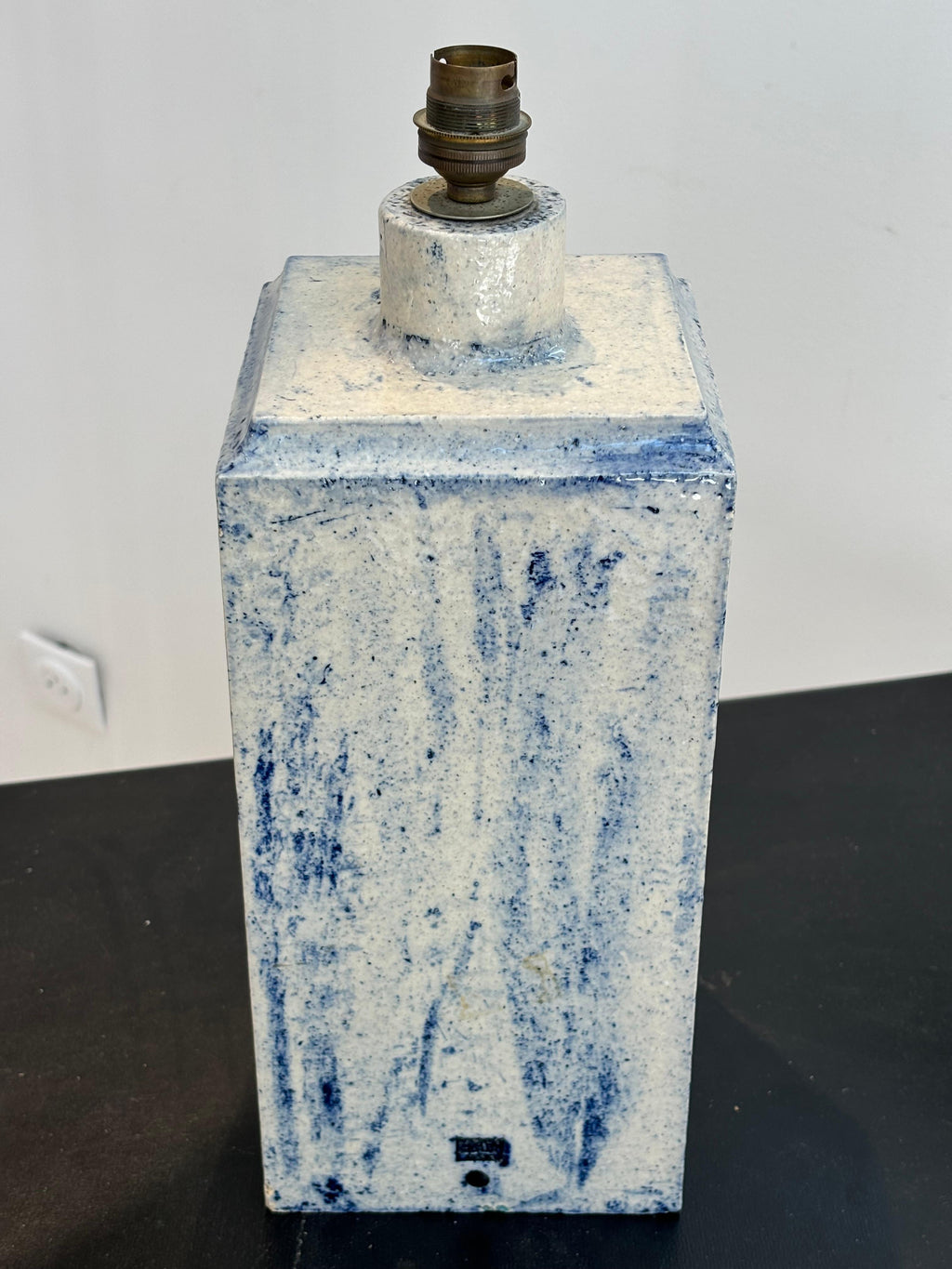 Nice lamp by Roger Capron and jean Derval in blue ennalemed