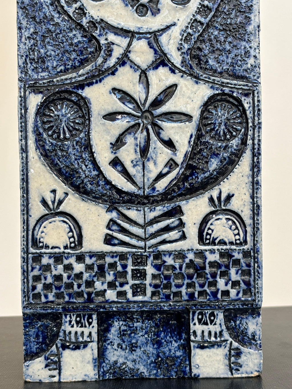 Nice lamp by Roger Capron and jean Derval in blue ennalemed
