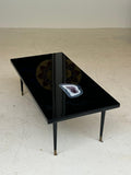 Nice coffee table by Philippe Barbier in lacquer and incrustation d’améthyste