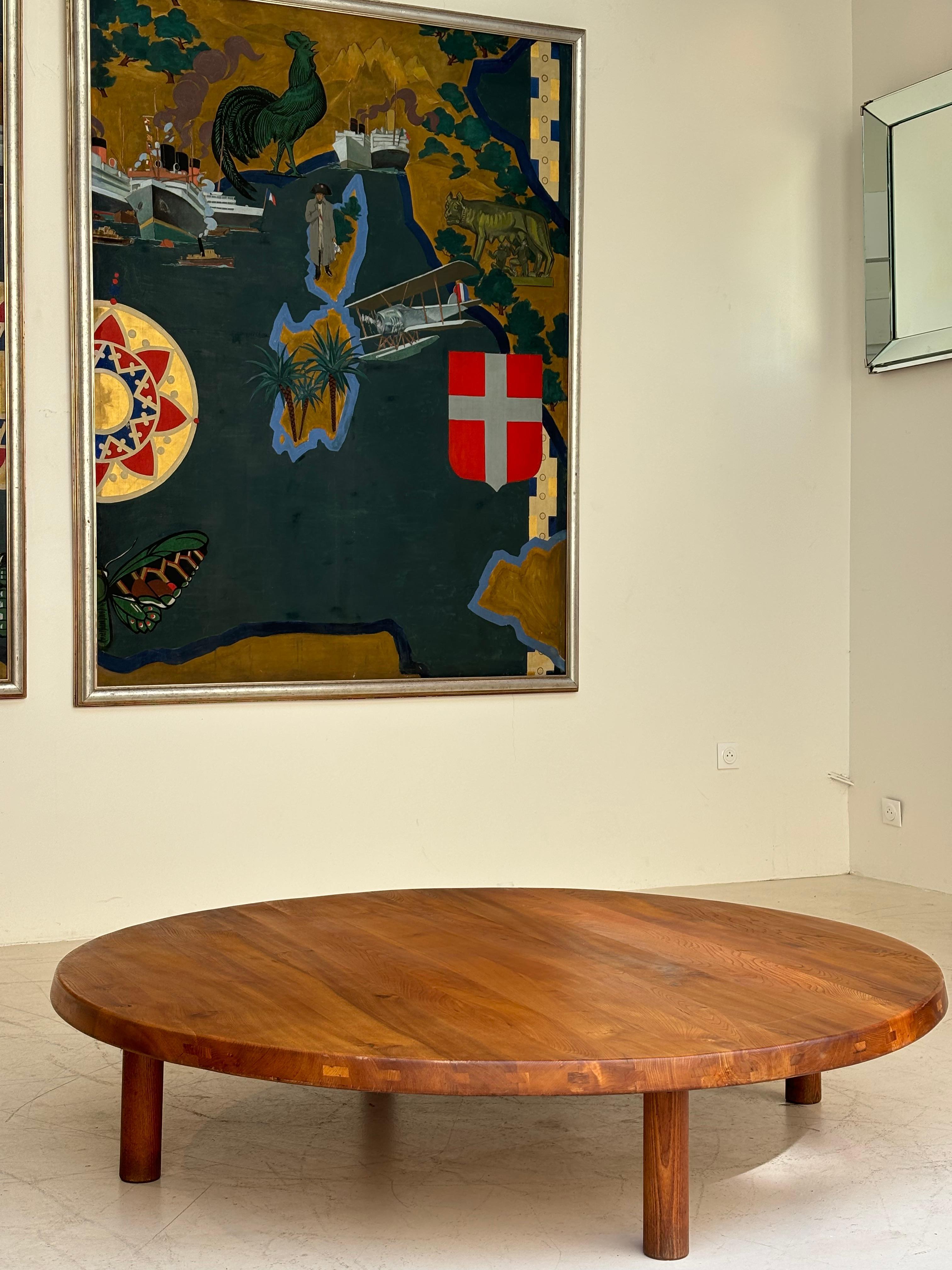 Incredible coffee table T02 special order by Pierre Chapo circa 1975