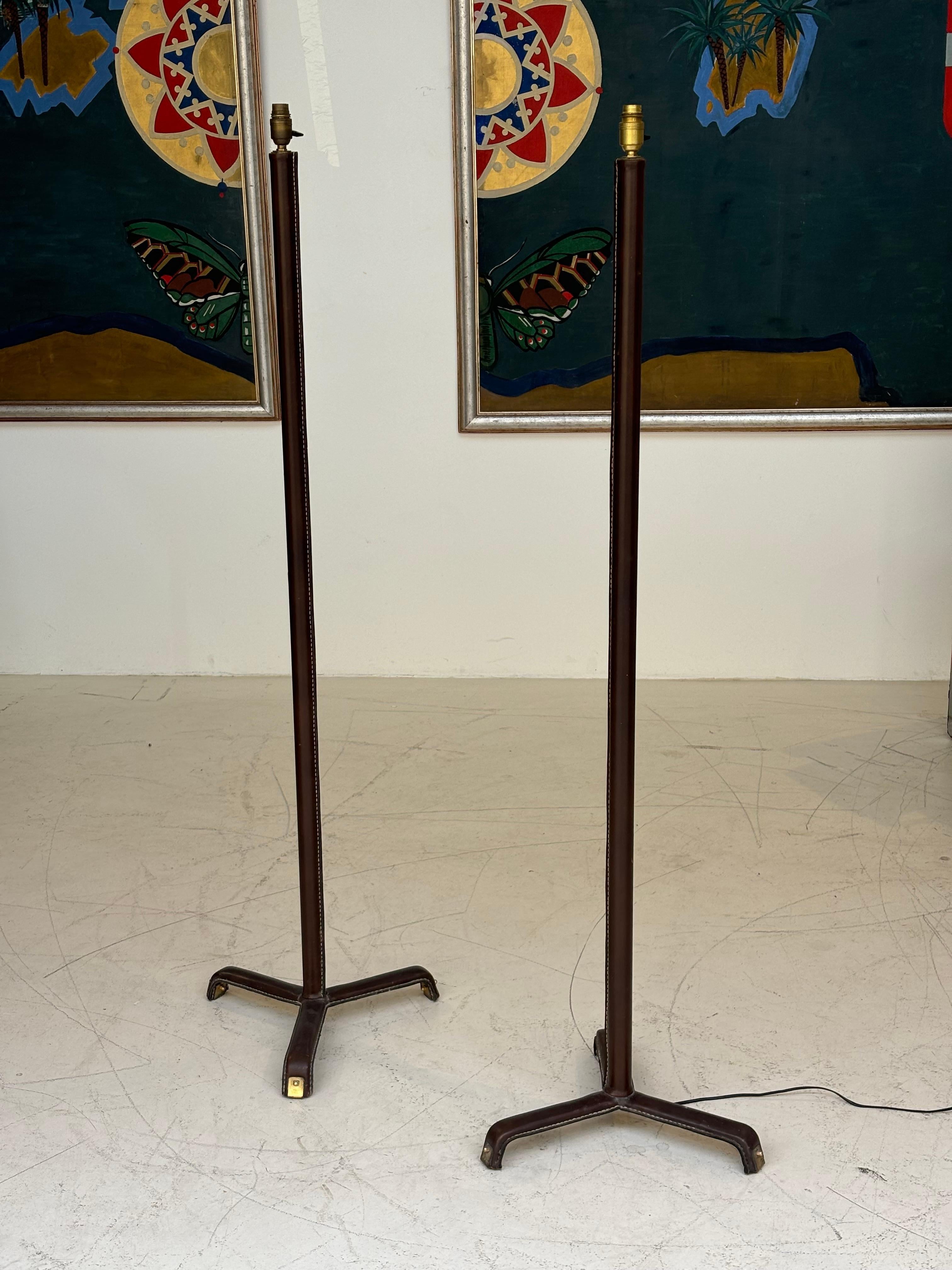 Nice pair of floorlamp by Jacques Adnet