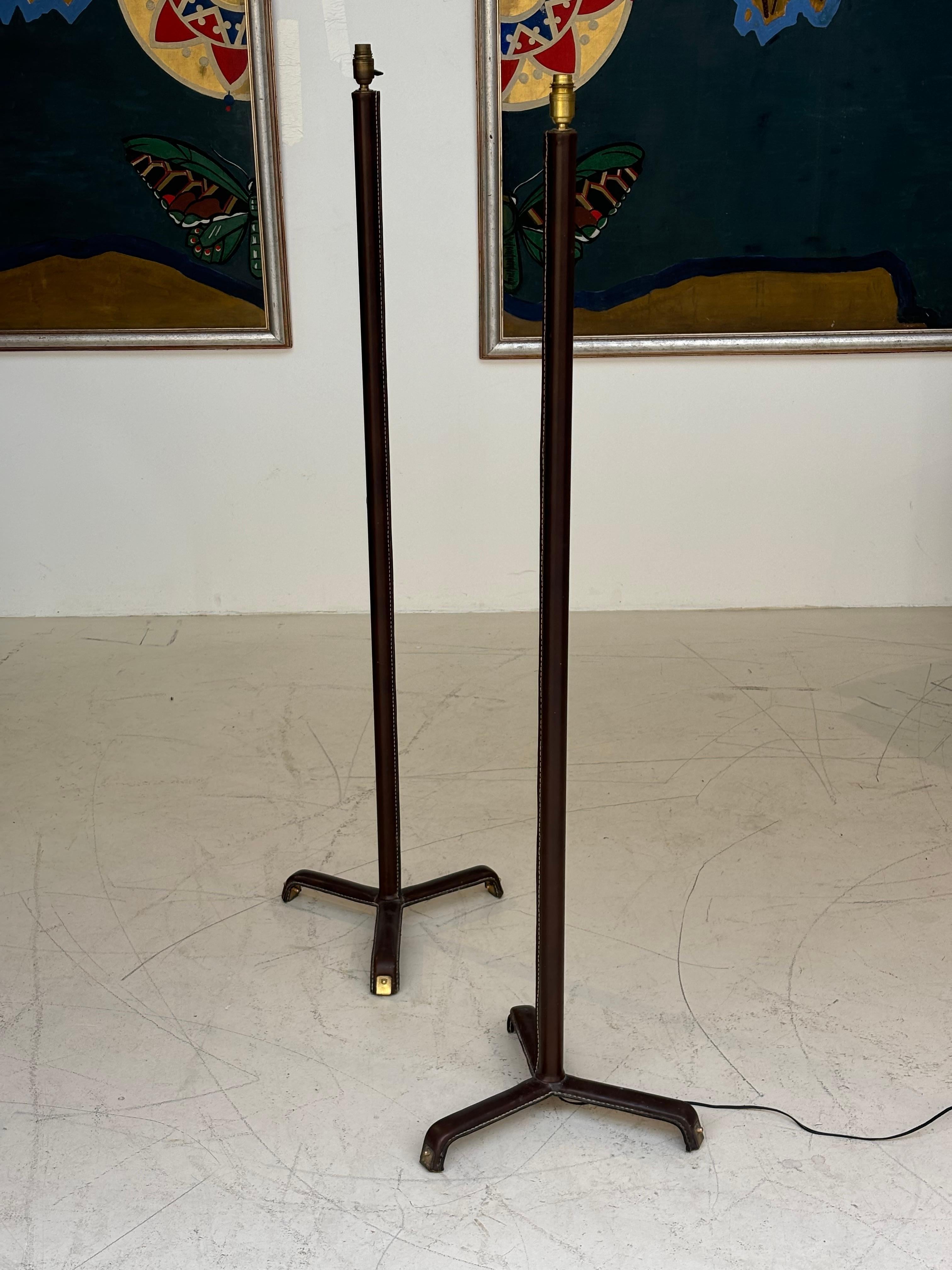 Nice pair of floorlamp by Jacques Adnet