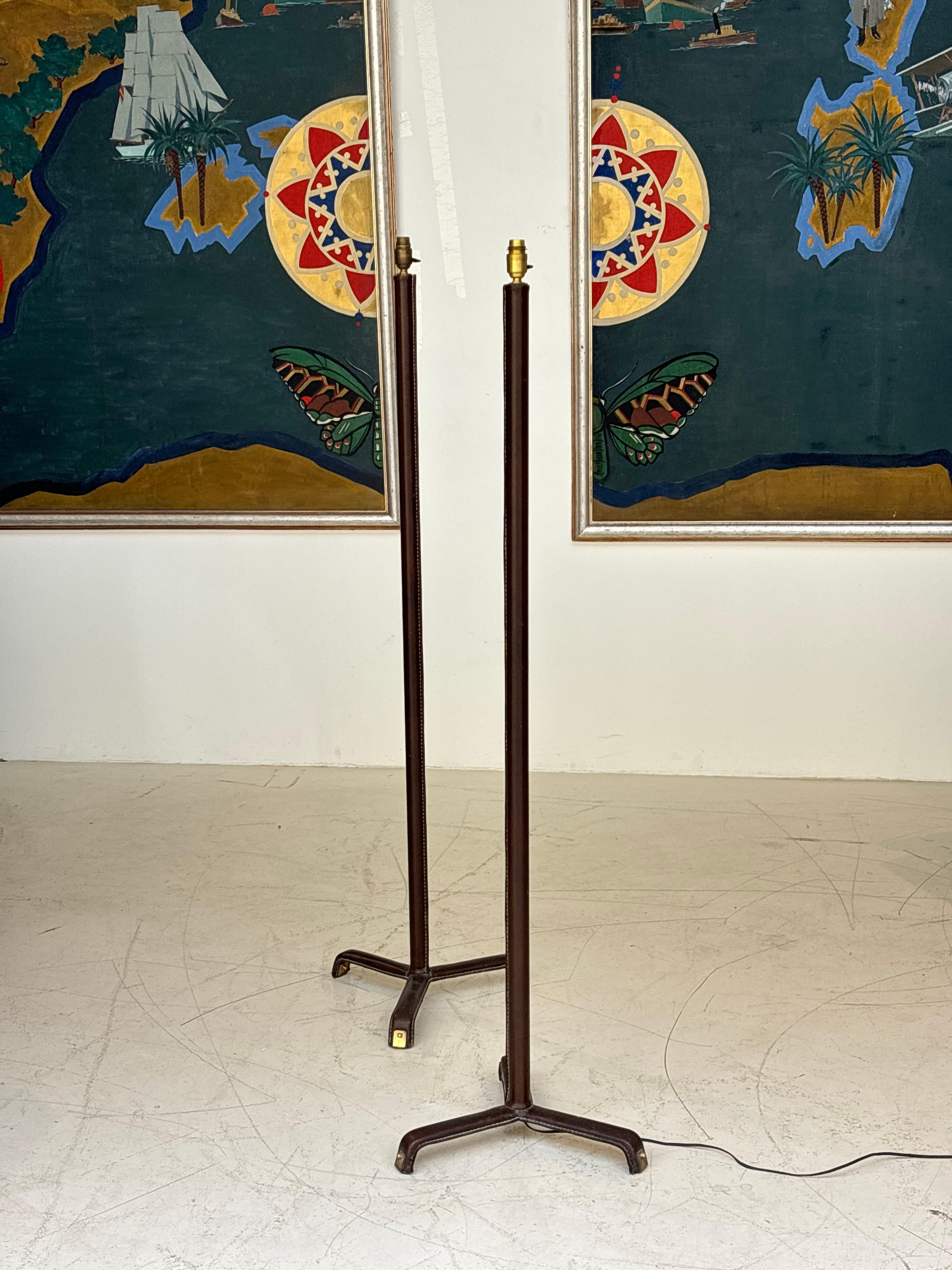 Nice pair of floorlamp by Jacques Adnet