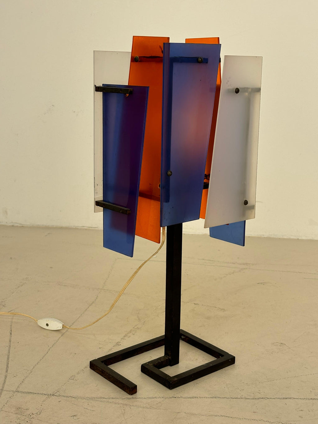 Nice french lamp in métal and plexiglas in the taste of Jean Boris Lacroix