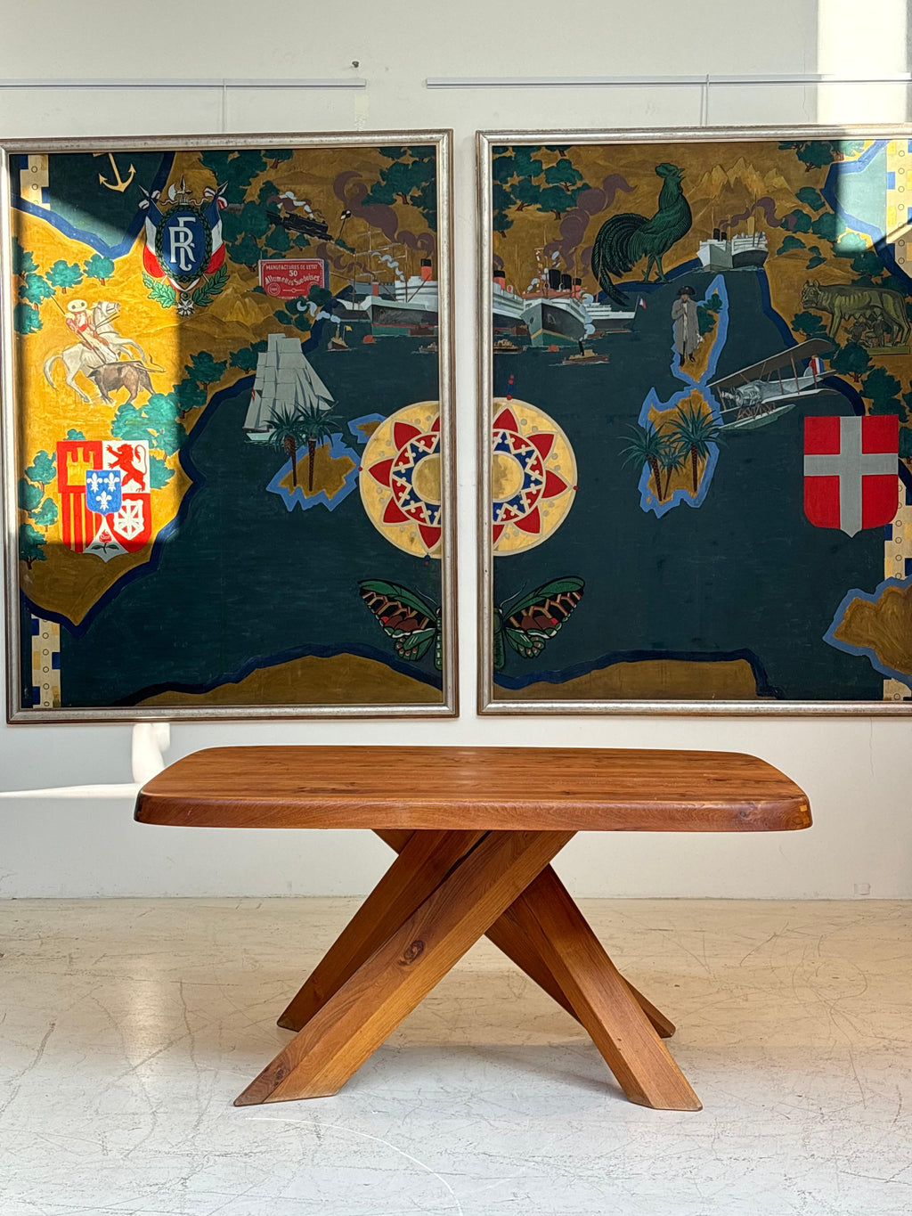 Dining table : « T35 C » by Pierre Chapo, circa 1970 in massive elm