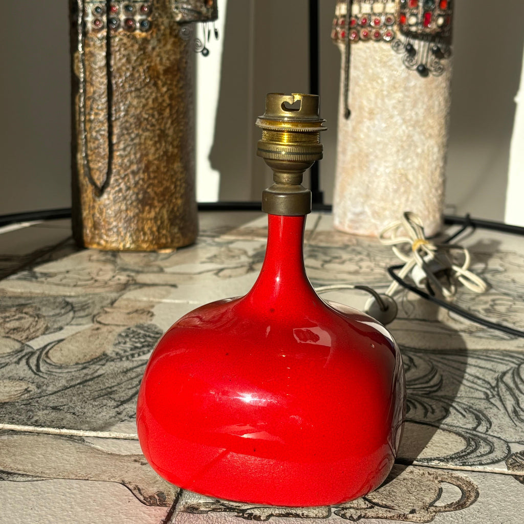 Beautiful red Jacques et Dani Ruelland lamp