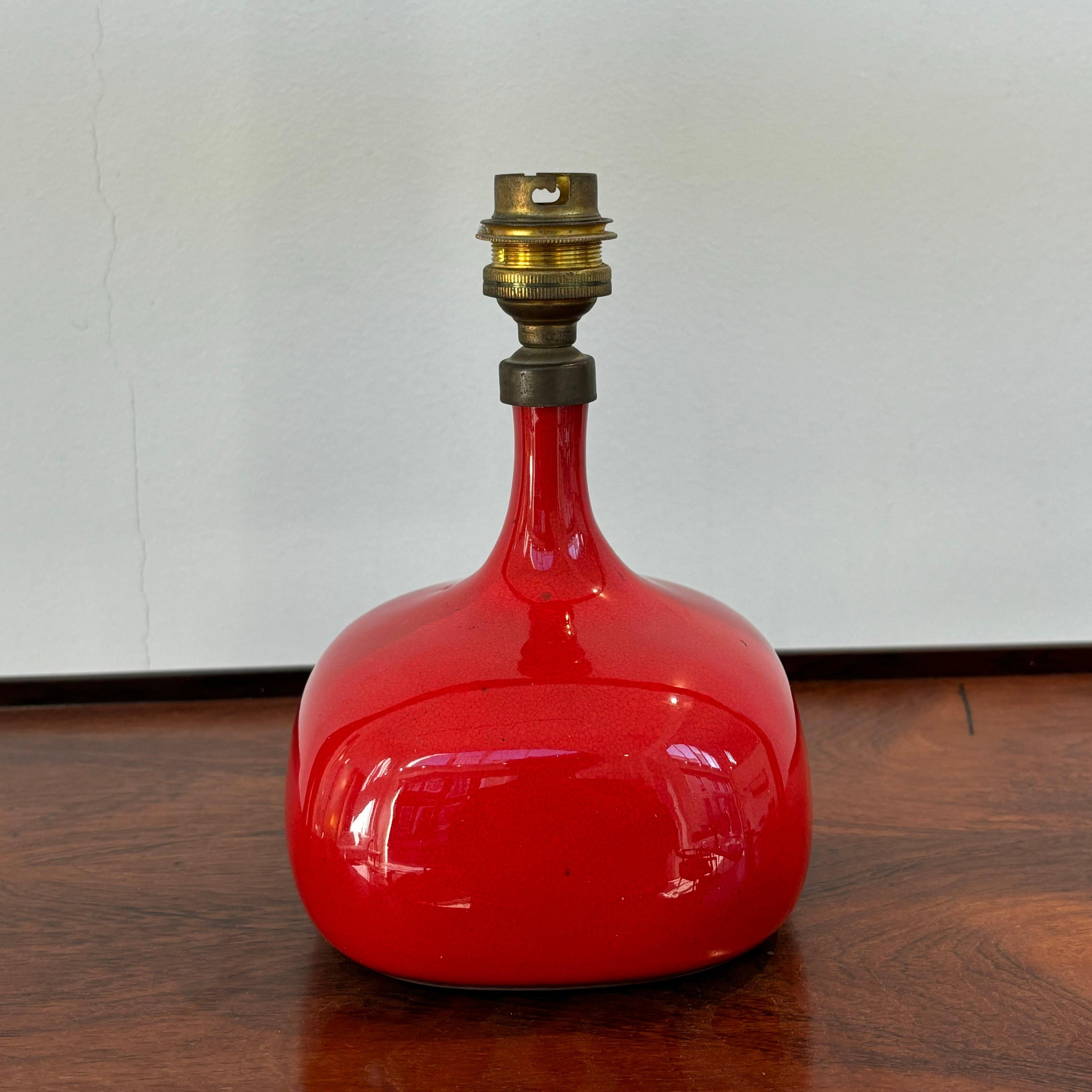 Beautiful red Jacques et Dani Ruelland lamp