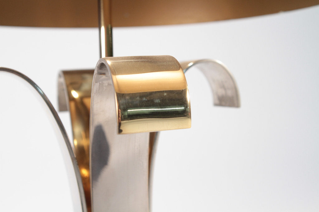 French Hollywood Regency Maison Charles brass Corolle lamp 1970s