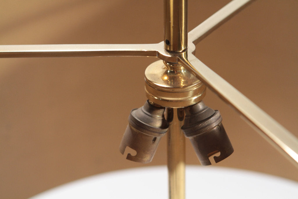 French Hollywood Regency Maison Charles brass Corolle lamp 1970s