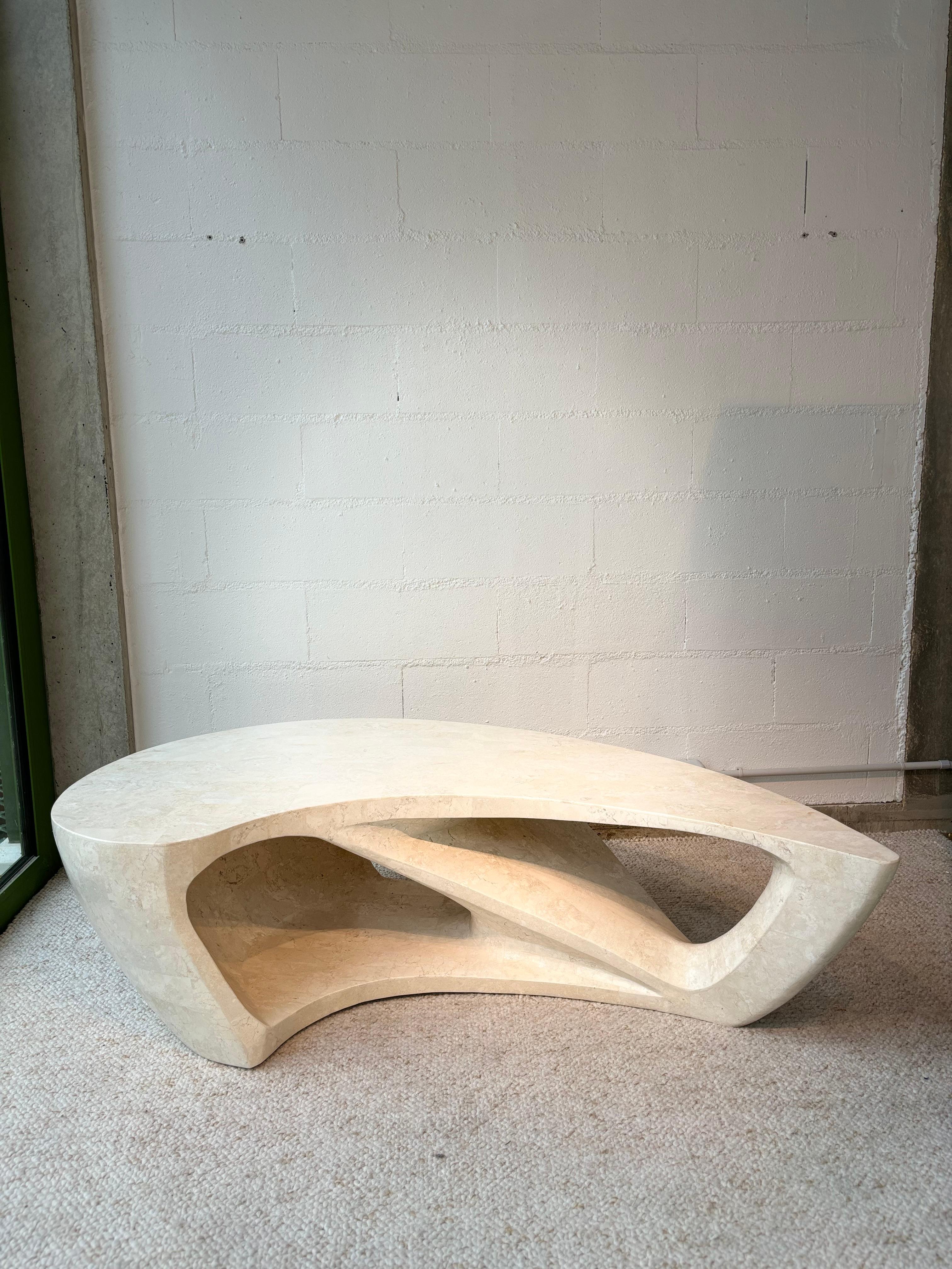 Coffee table in the manner of Zaha Hadid in resin