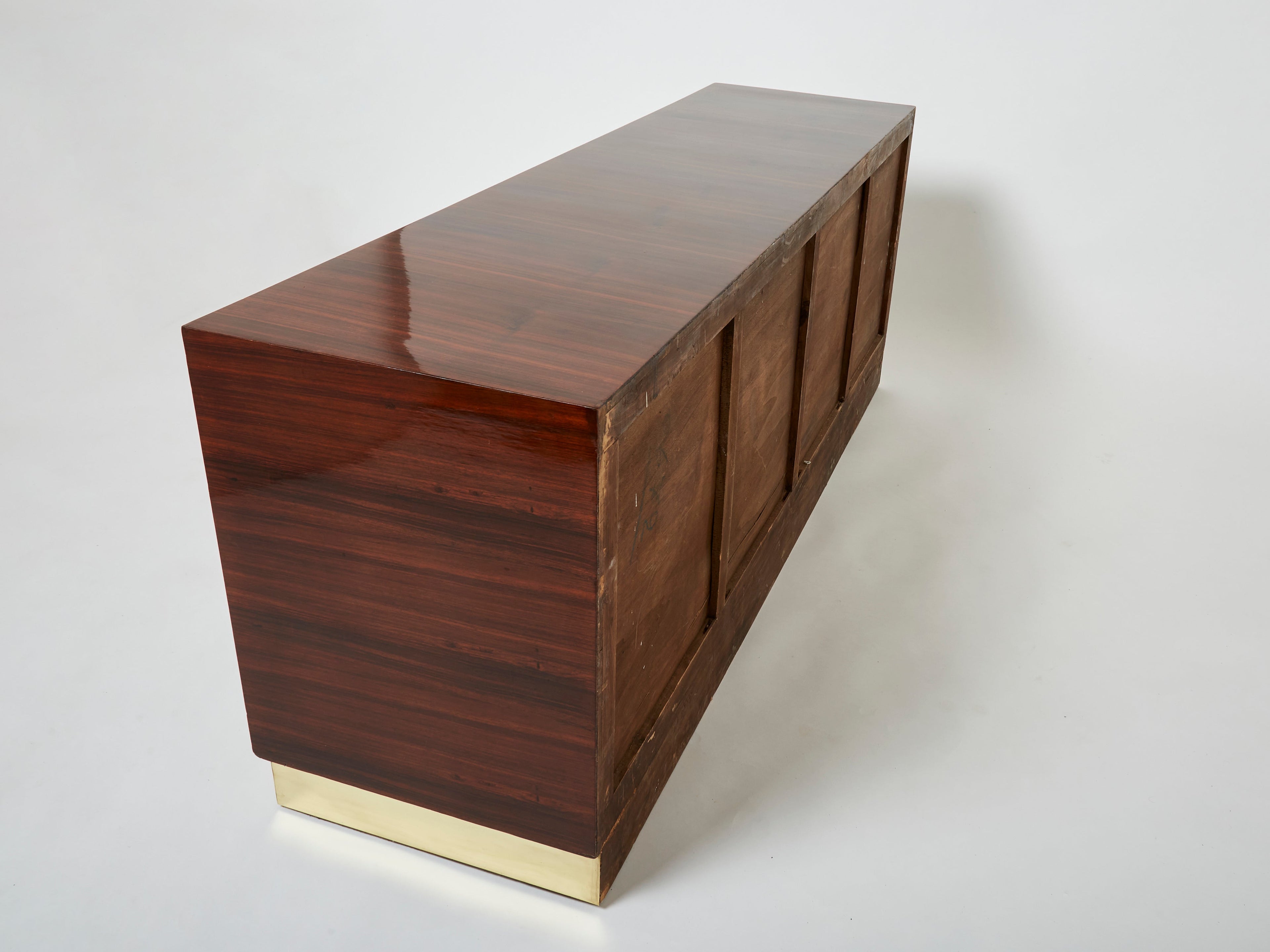 ISA Bergamo Italian rosewood and brass commode 1950s