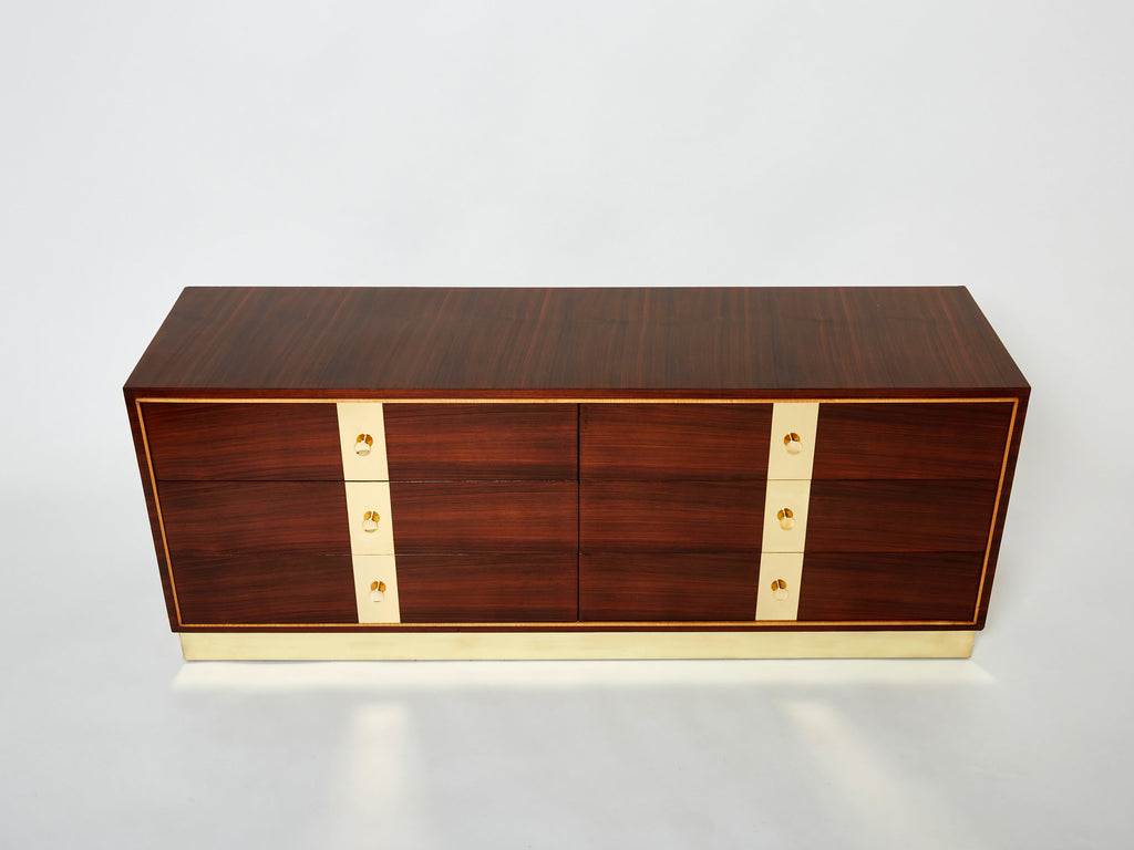 ISA Bergamo Italian rosewood and brass commode 1950s